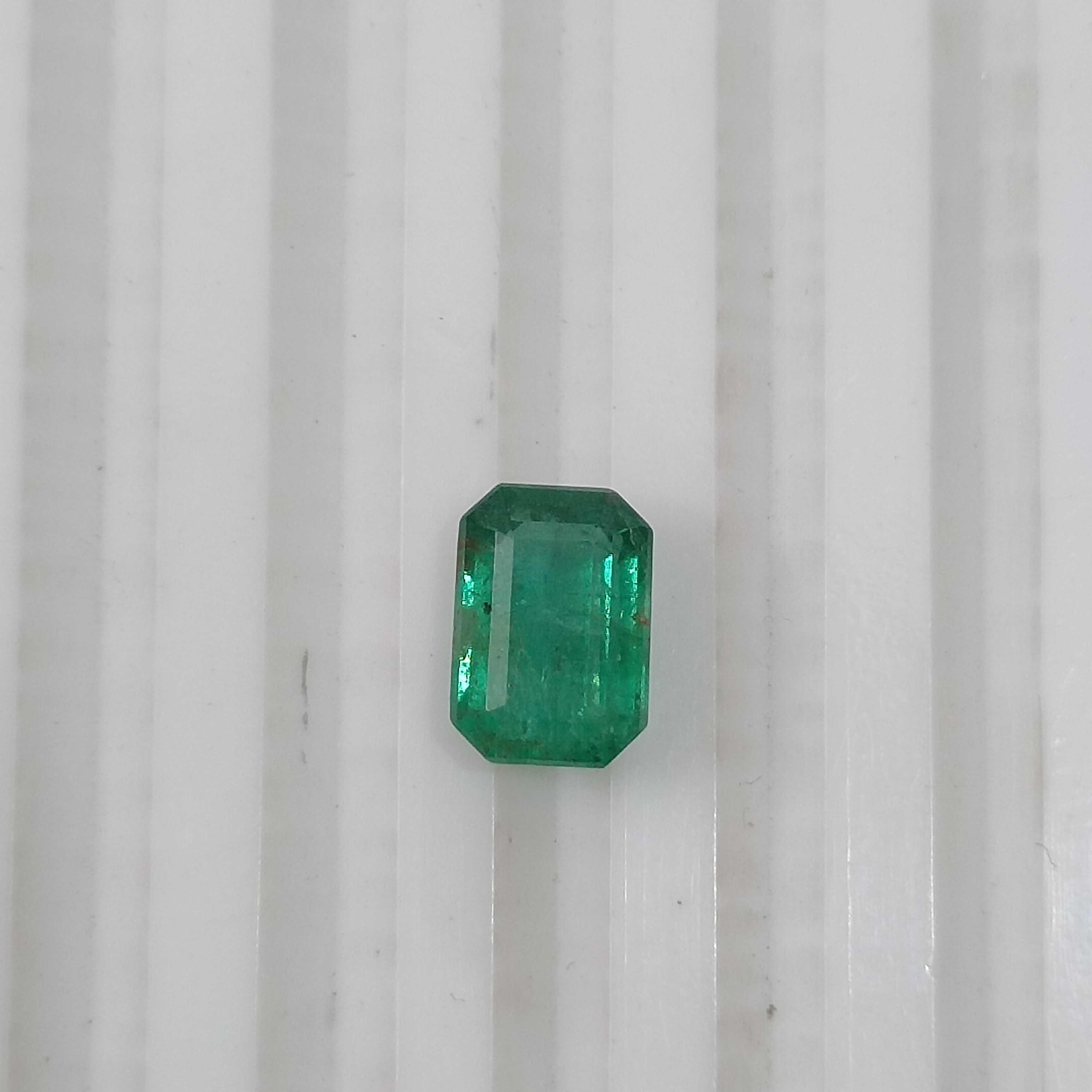 2.03cts GSI certified deep golden green octagon cut Afghanistan emerald gemstone 