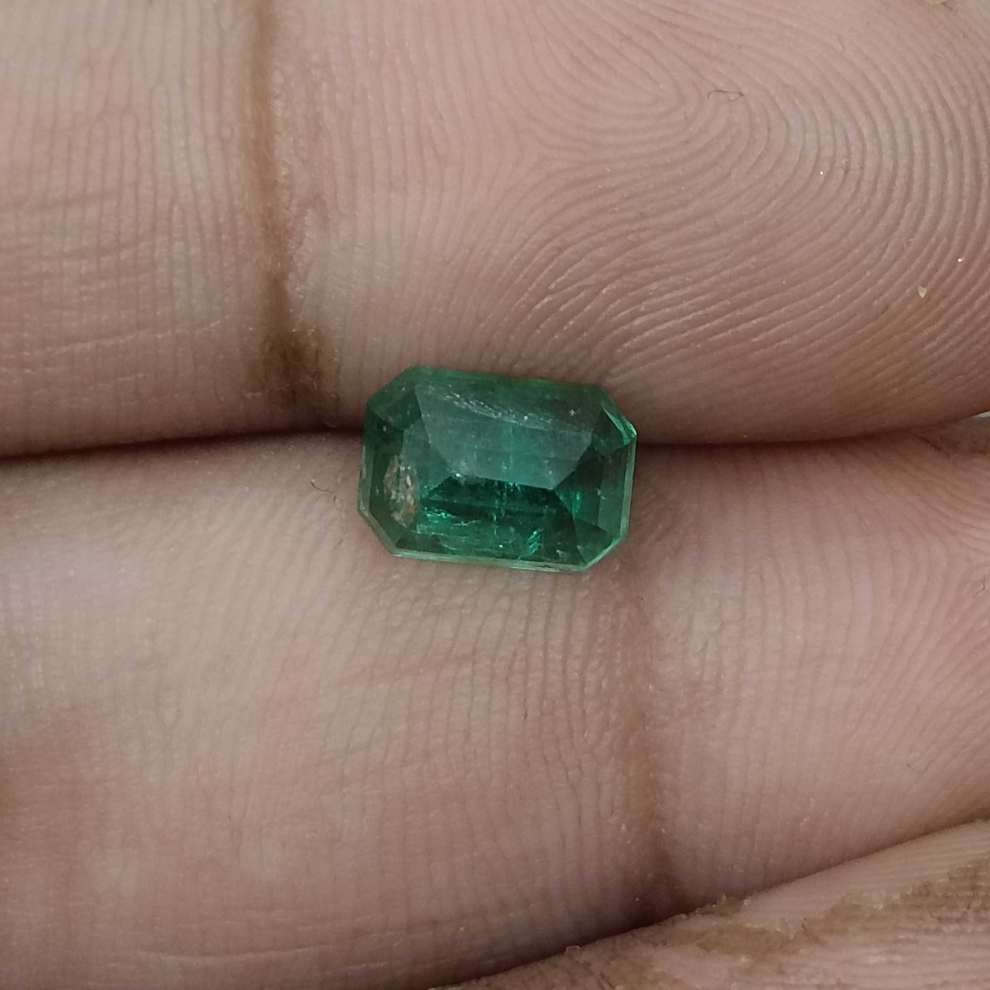 2.03cts GSI certified deep golden green octagon cut Afghanistan emerald gemstone 