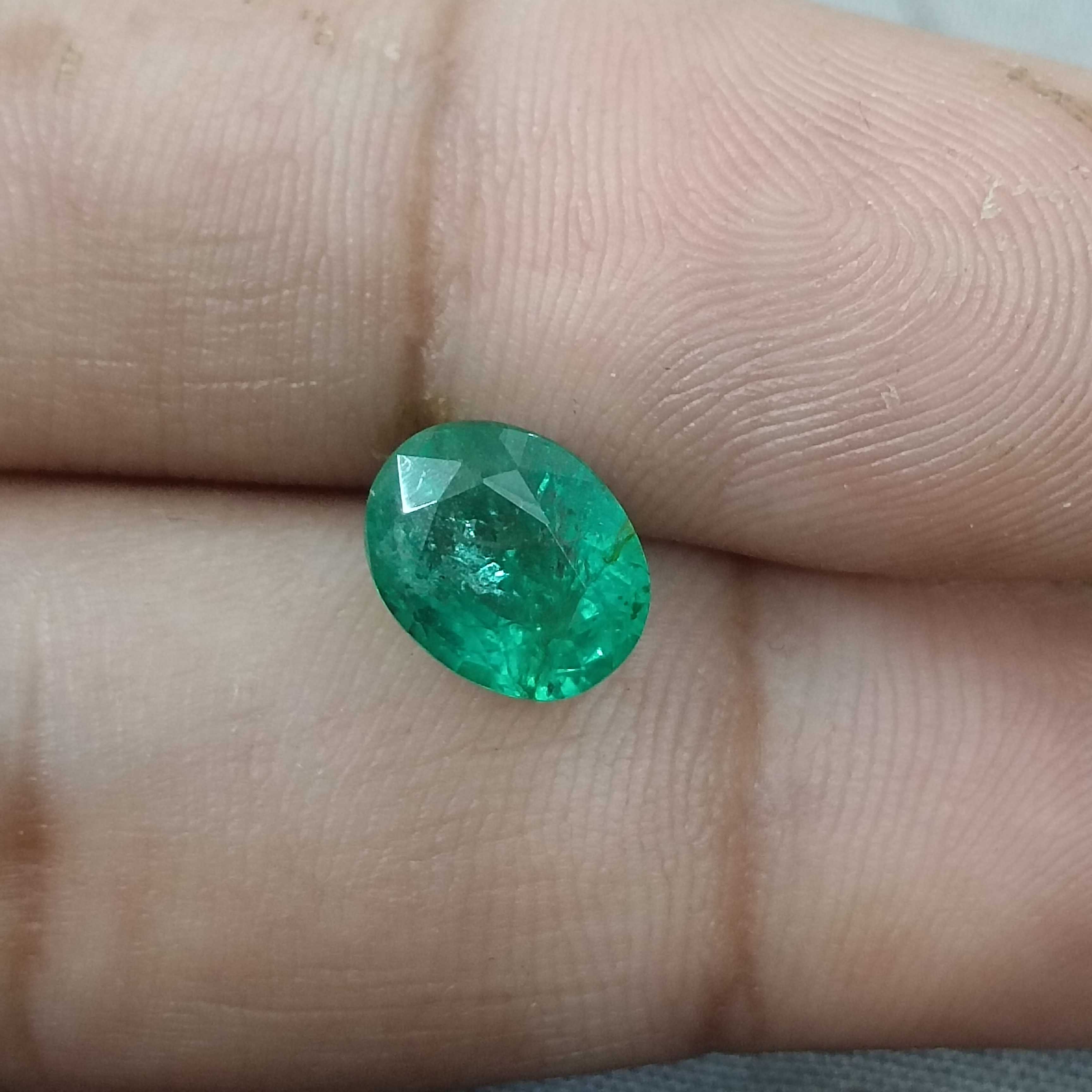 2.28ct GSI natural spring green oval cut emerald stone 