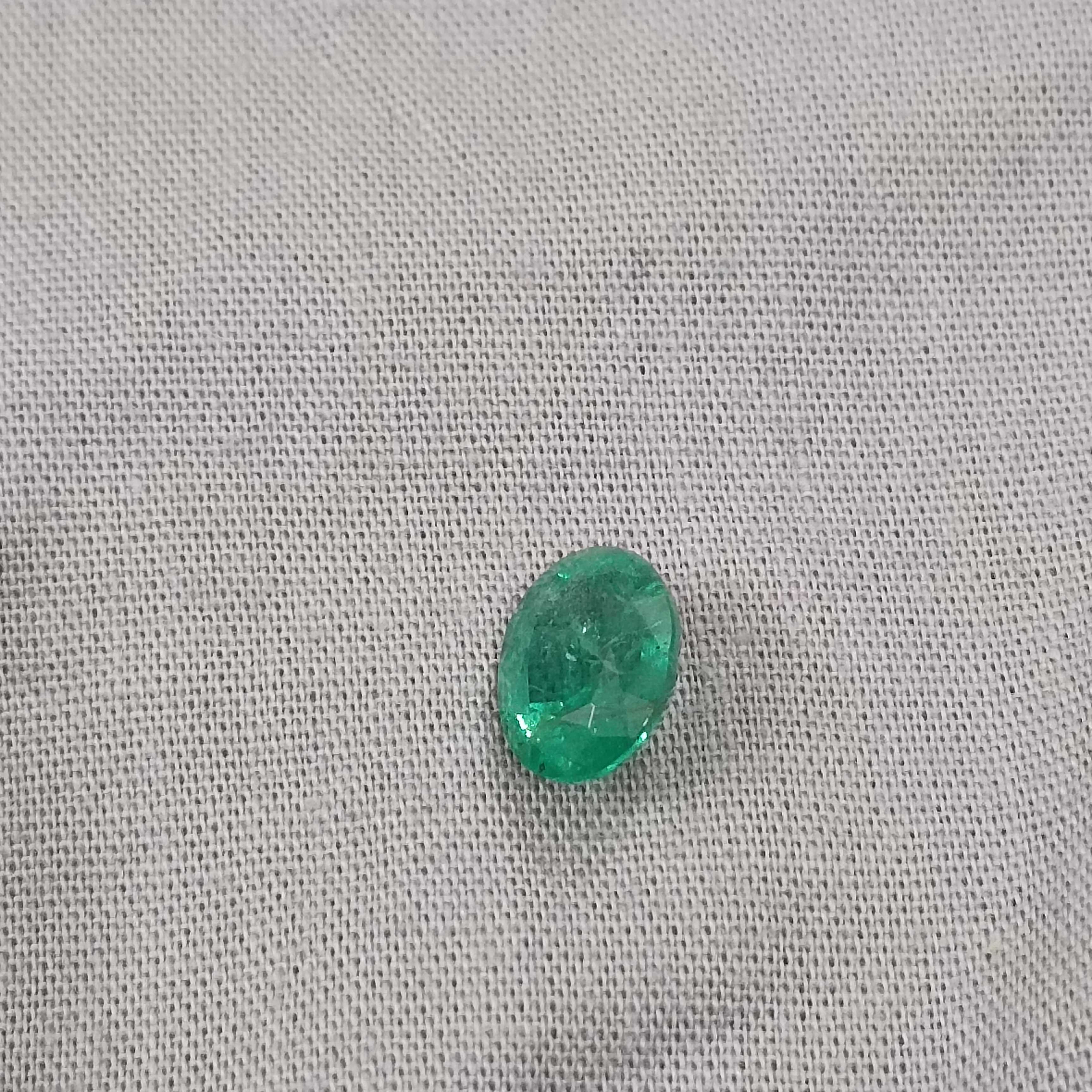 2.28ct GSI natural spring green oval cut emerald stone 