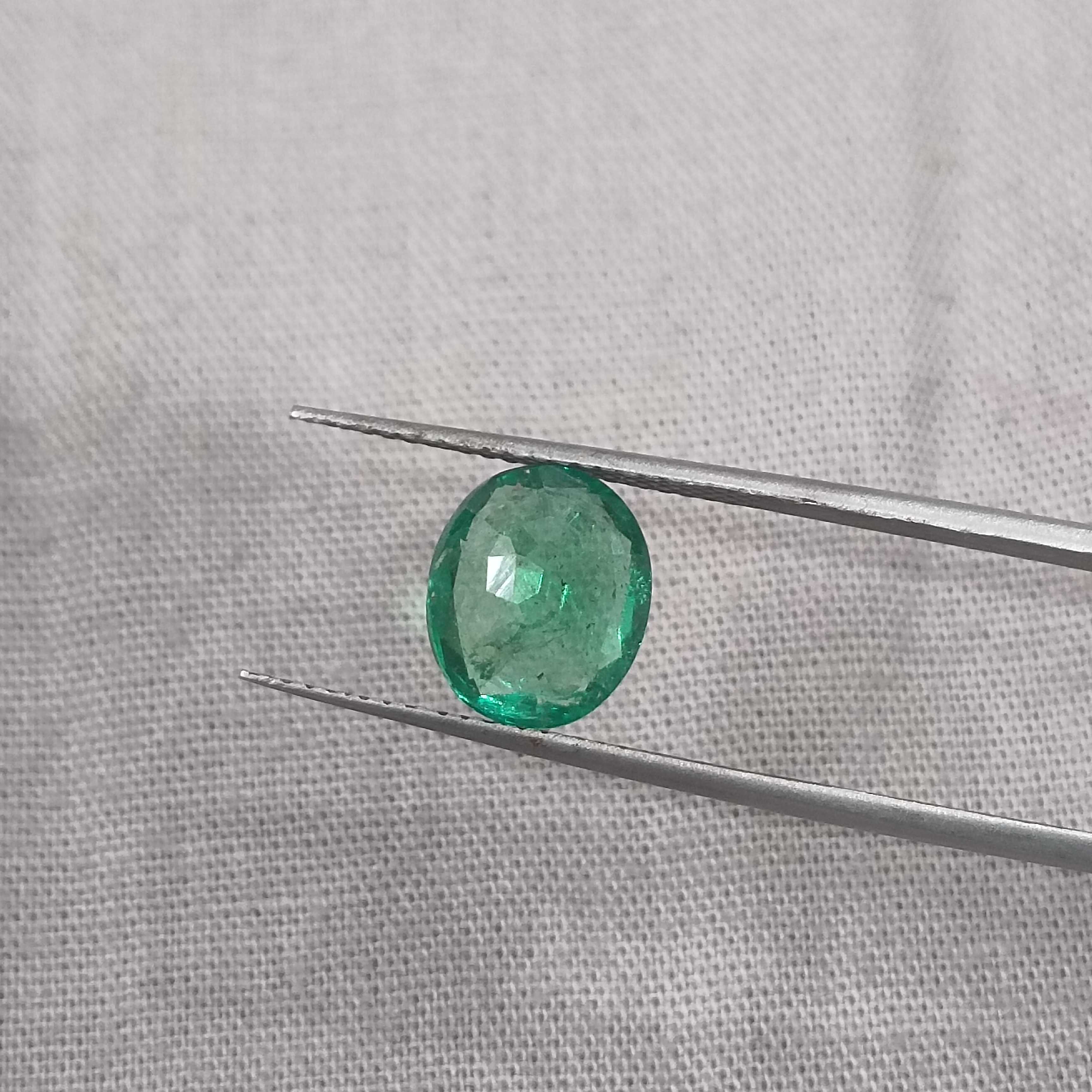 1.94cts GSI certified water green oval cut Panjshir emerald gemstone 