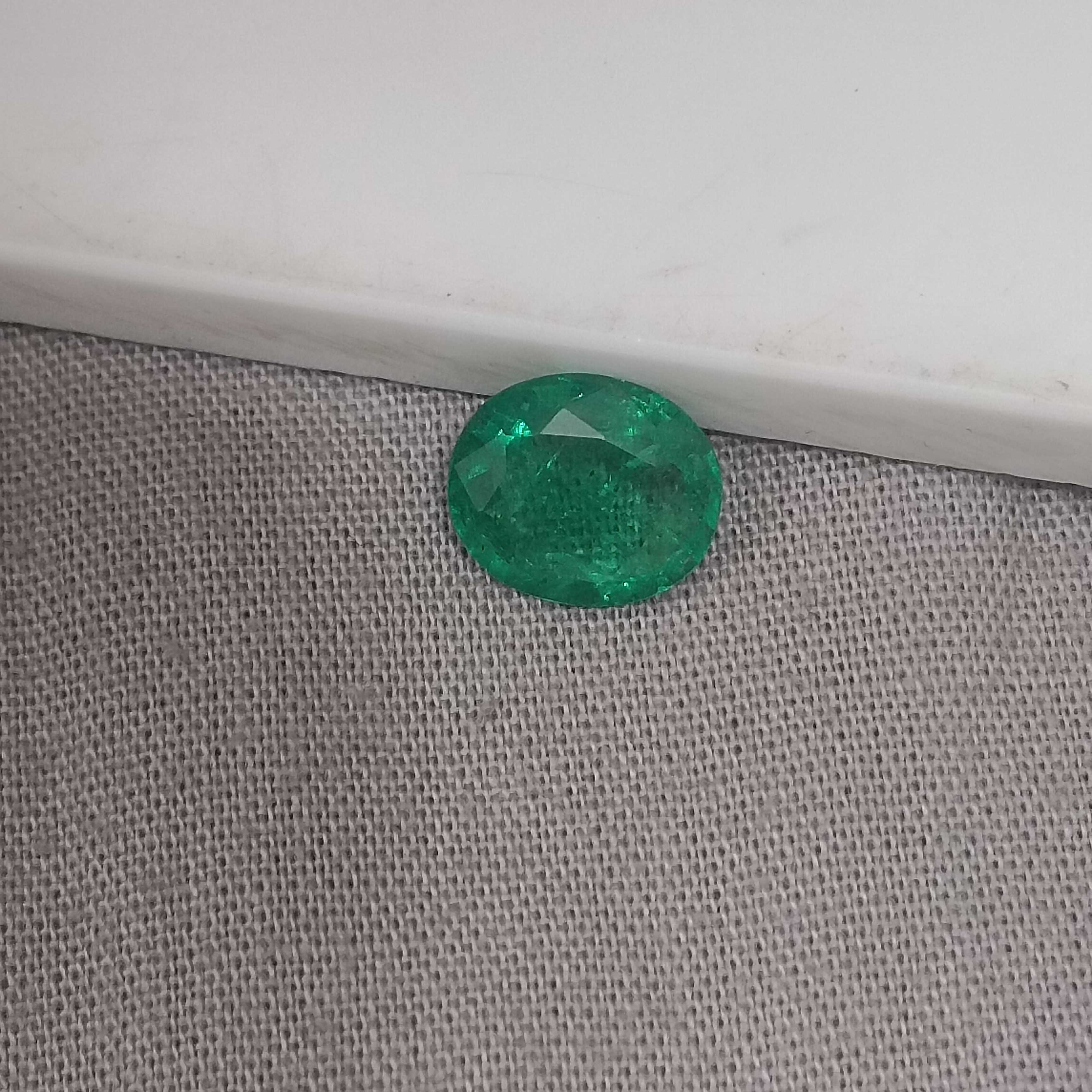 1.94cts GSI certified water green oval cut Panjshir emerald gemstone 