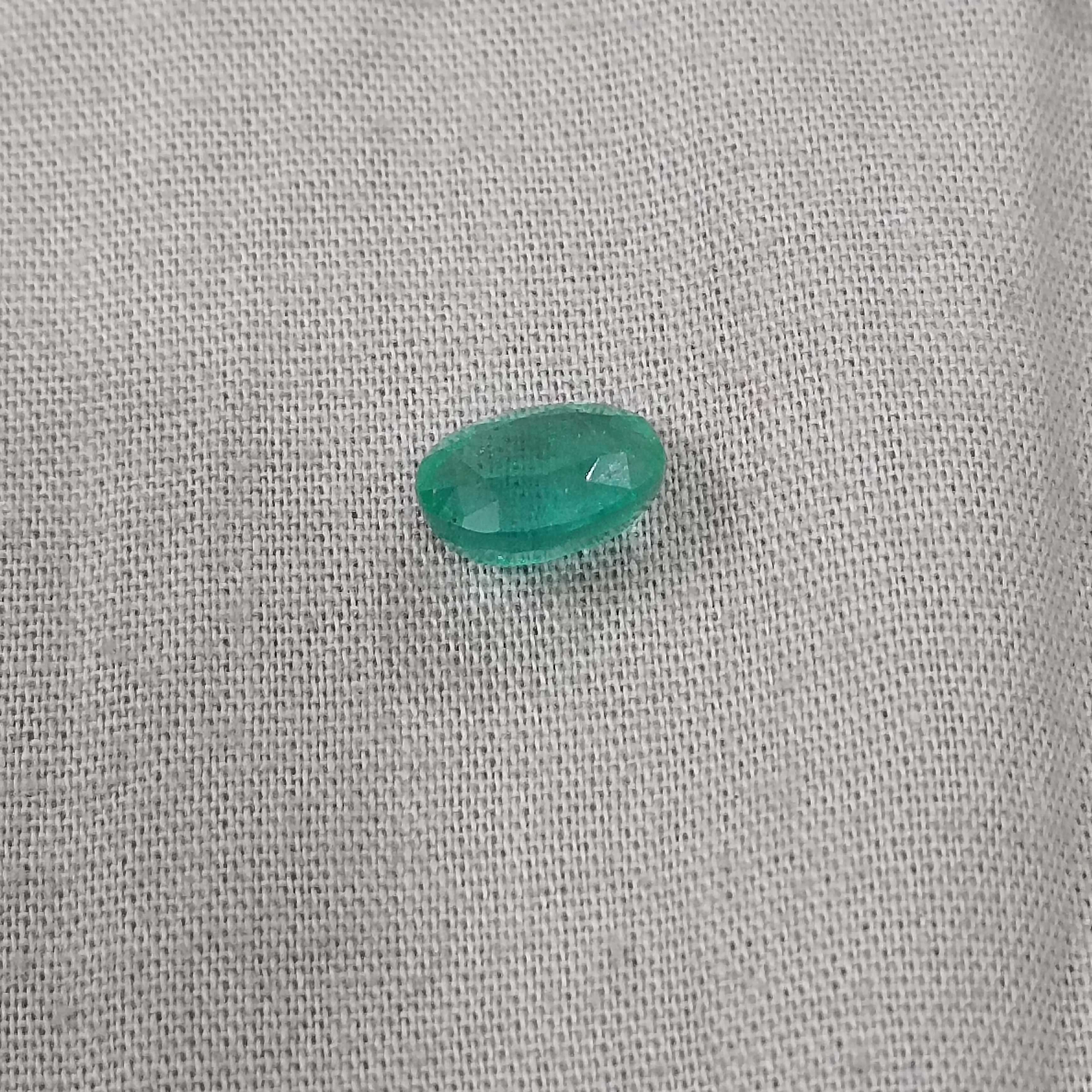 2.07cts certified forest green oval shaped Zambian emerald 