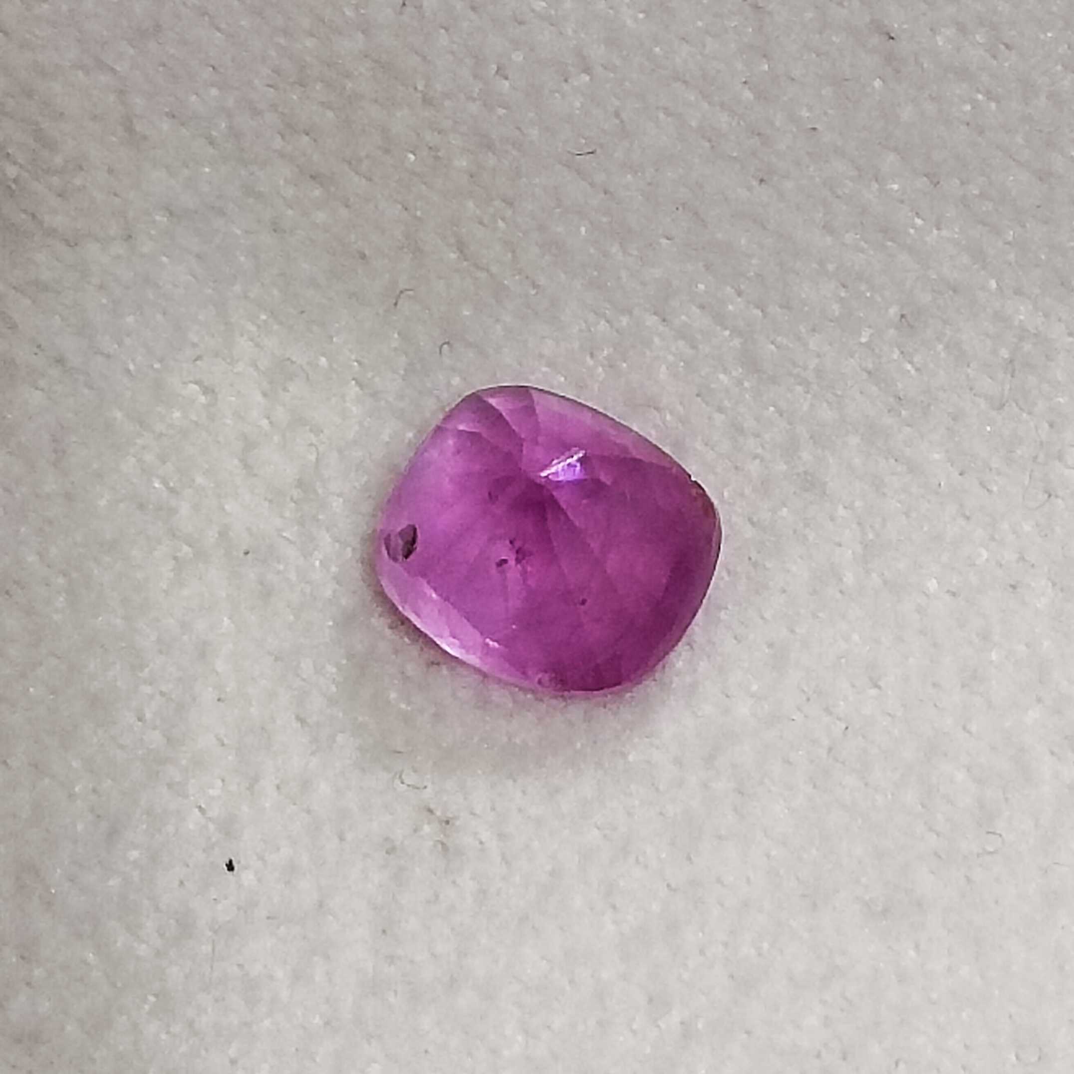 1.81cts GSI certified deep pink cushion mixed unheated Ceylon sapphire stone