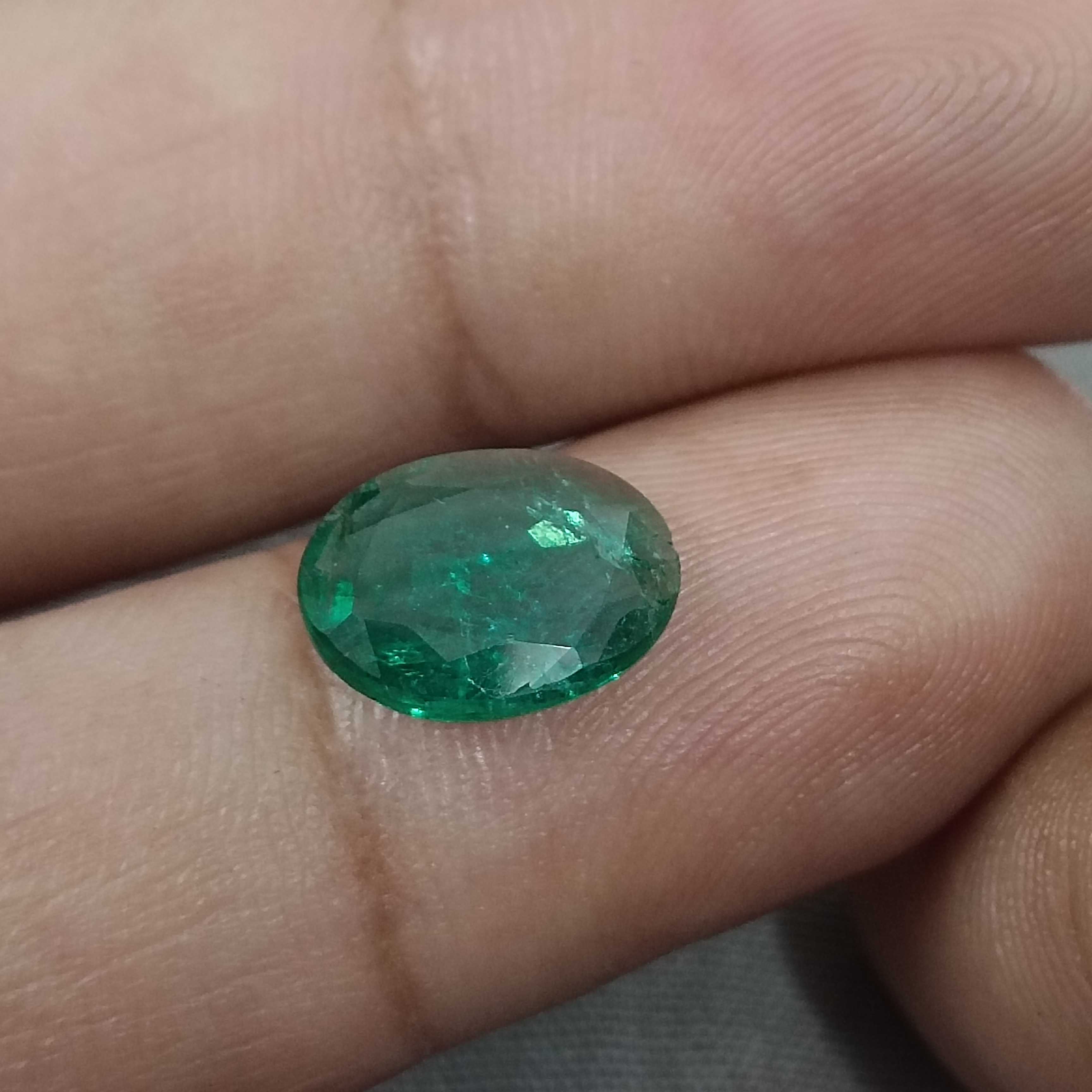 2.13cts GSI certified deep bottle green oval cut emerald gem 