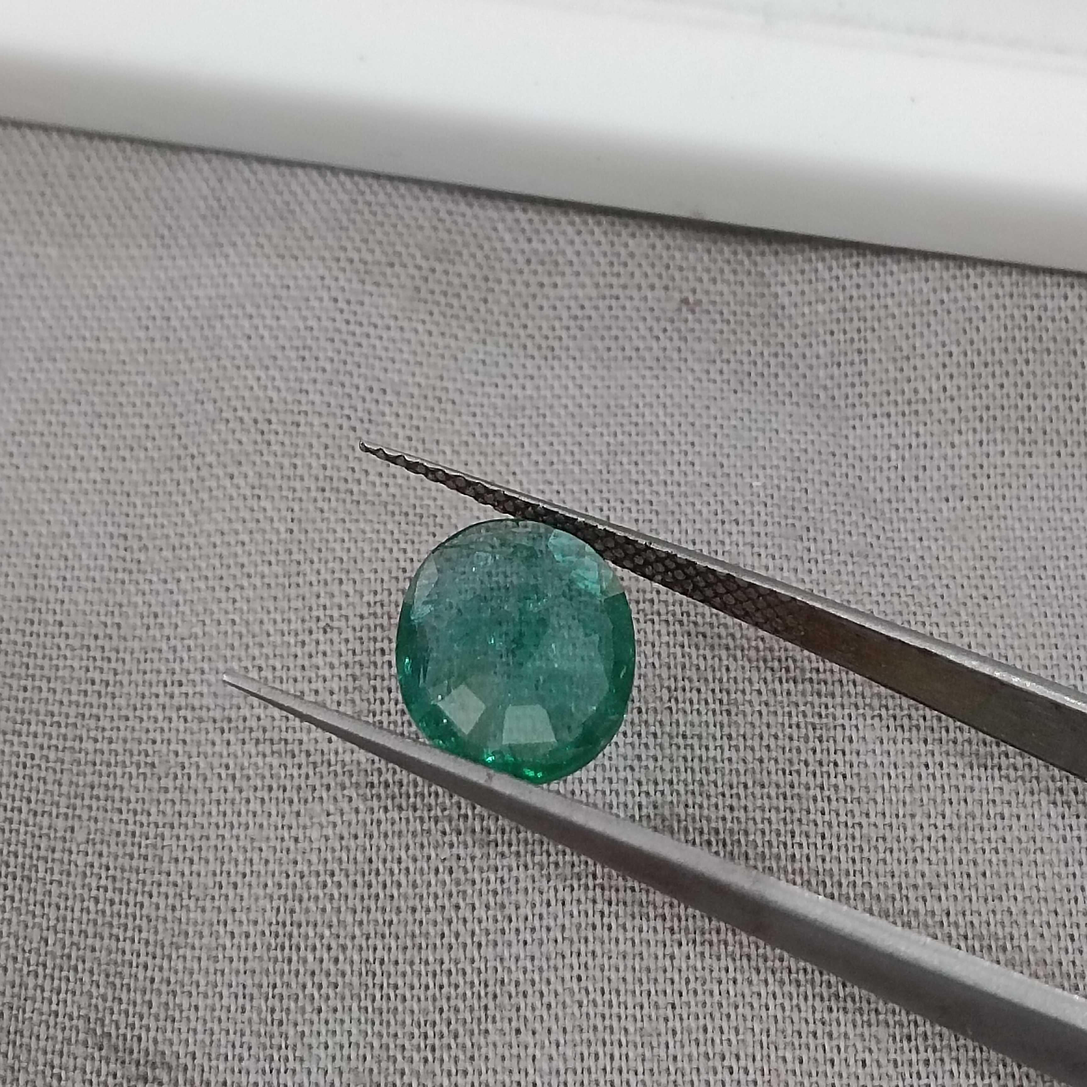2.13cts GSI certified deep bottle green oval cut emerald gem 
