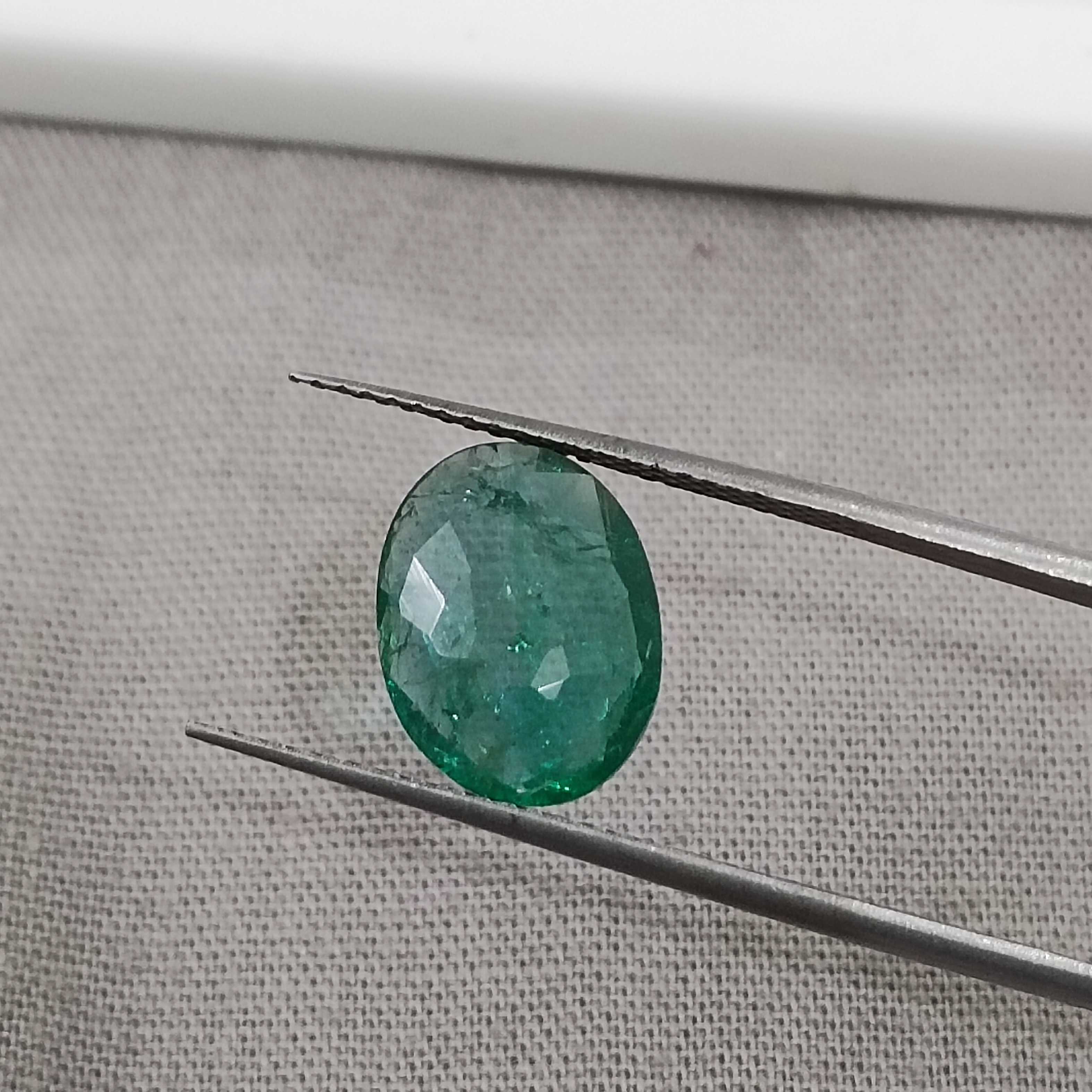 2.13cts GSI certified deep bottle green oval cut emerald gem 
