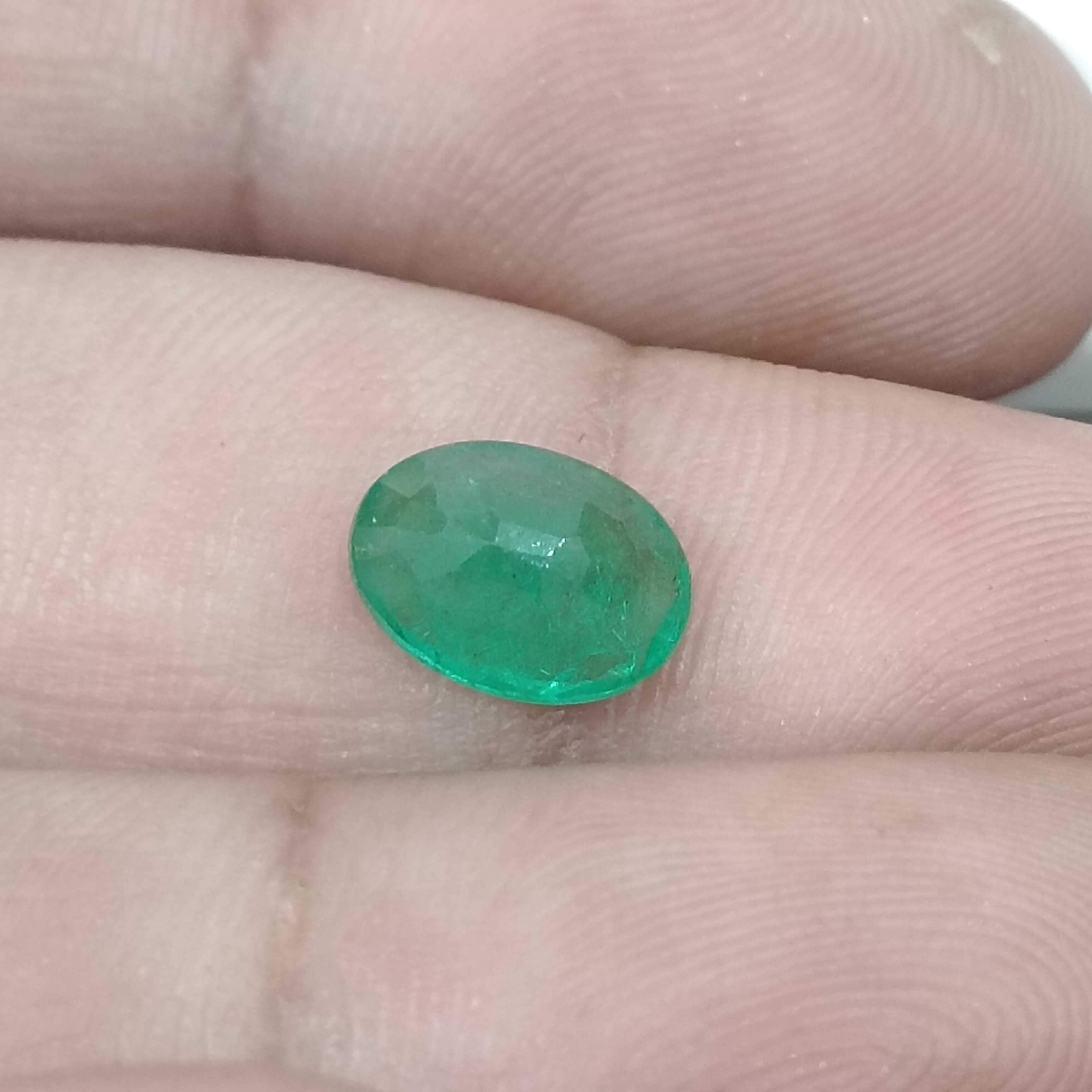 1.87cts certified medium pure green oval cut Zambian emerald 