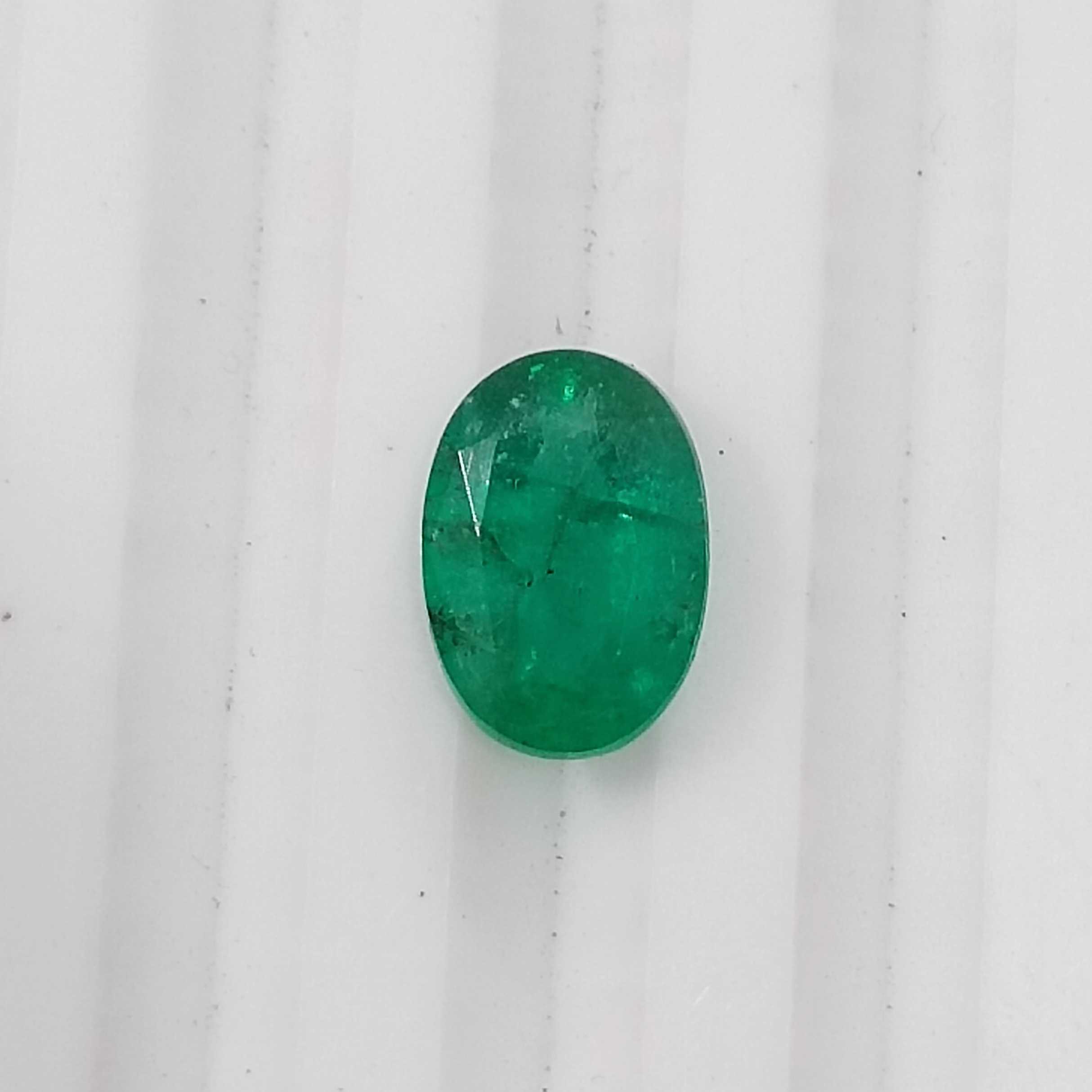 1.69cts GSI certified golden green oval cut Panjshir origin emerald gemstone 