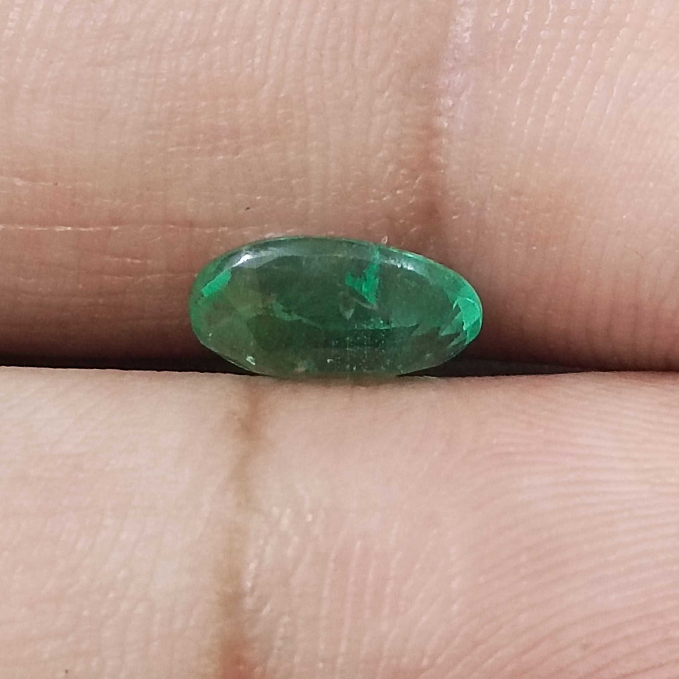 1.28cts certified sea foam green oval cut Zambian emerald gemstone 