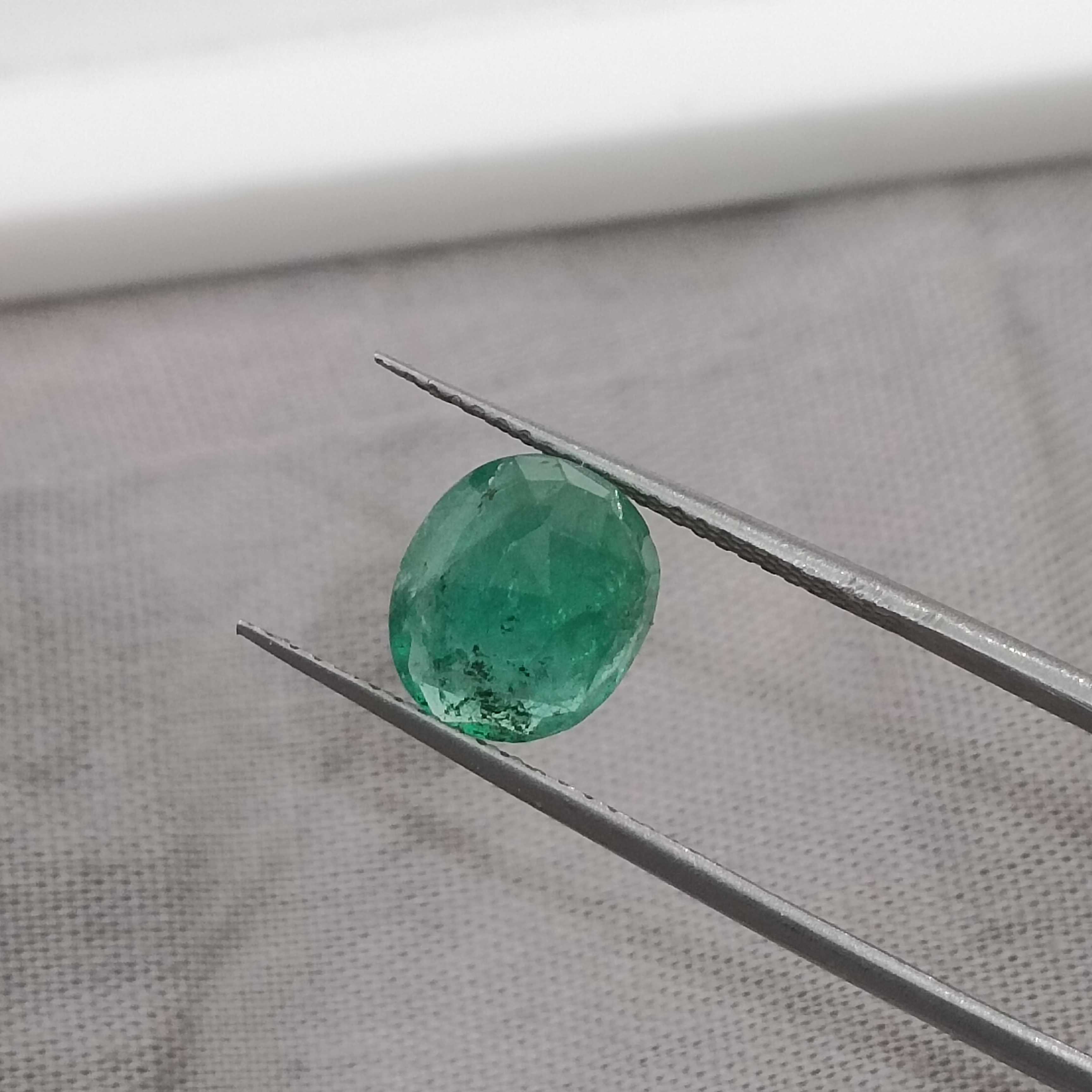 2.38ct certified medium green oval mix Zambian emerald 