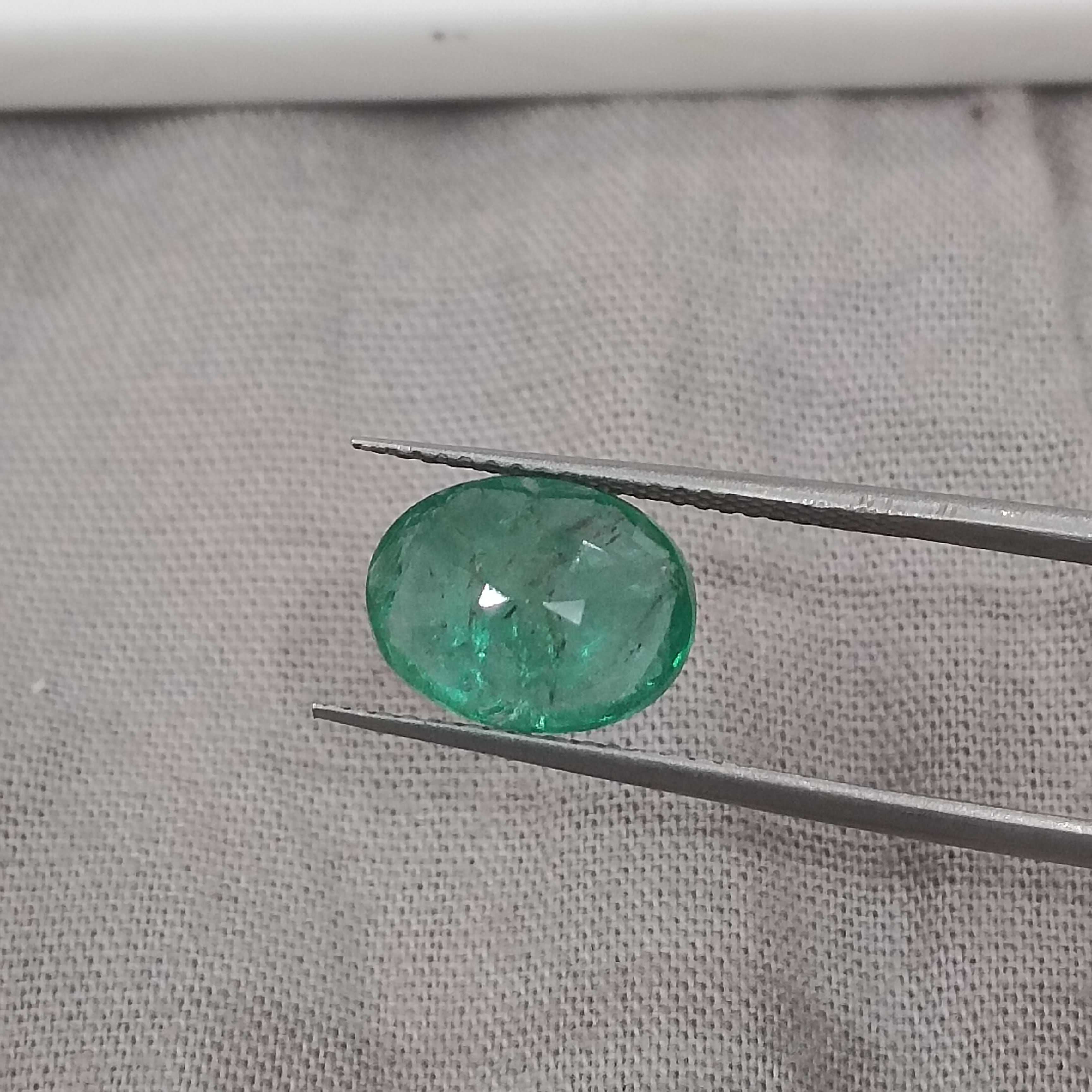 2.76cts certified higher medium green loose oval cut emerald gemstone 