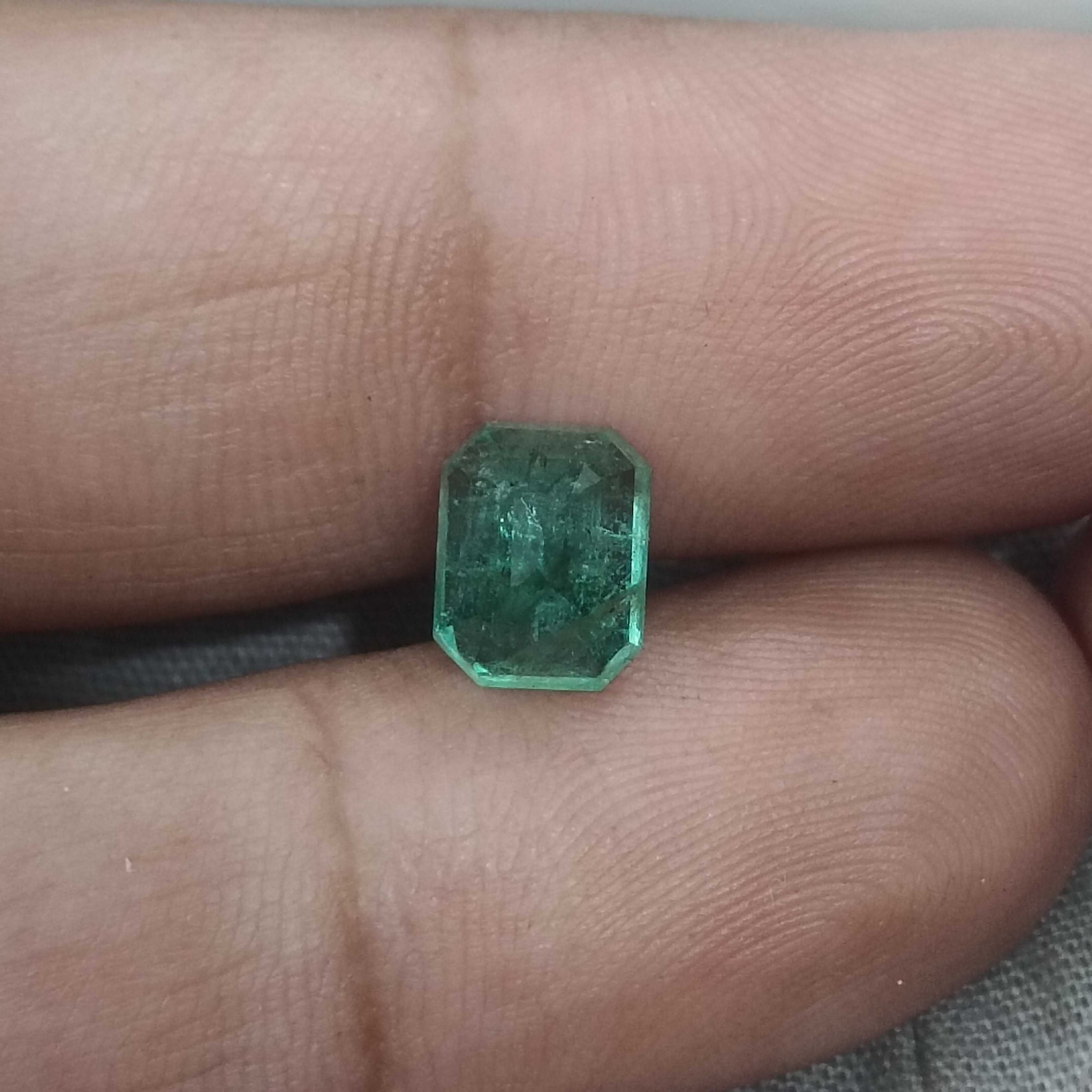 2.21cts GSI certified glass green loose octagon cut natural emerald 