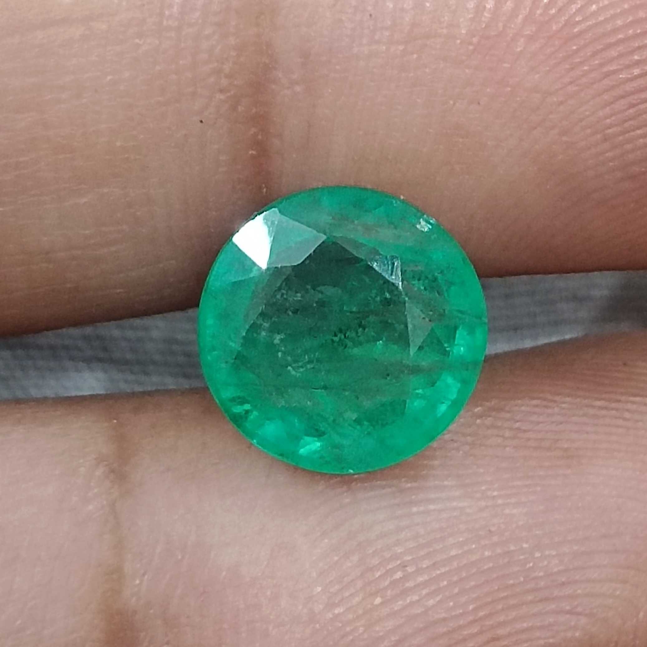 3.30cts certified natural spring green loose round cut emerald gemstone 