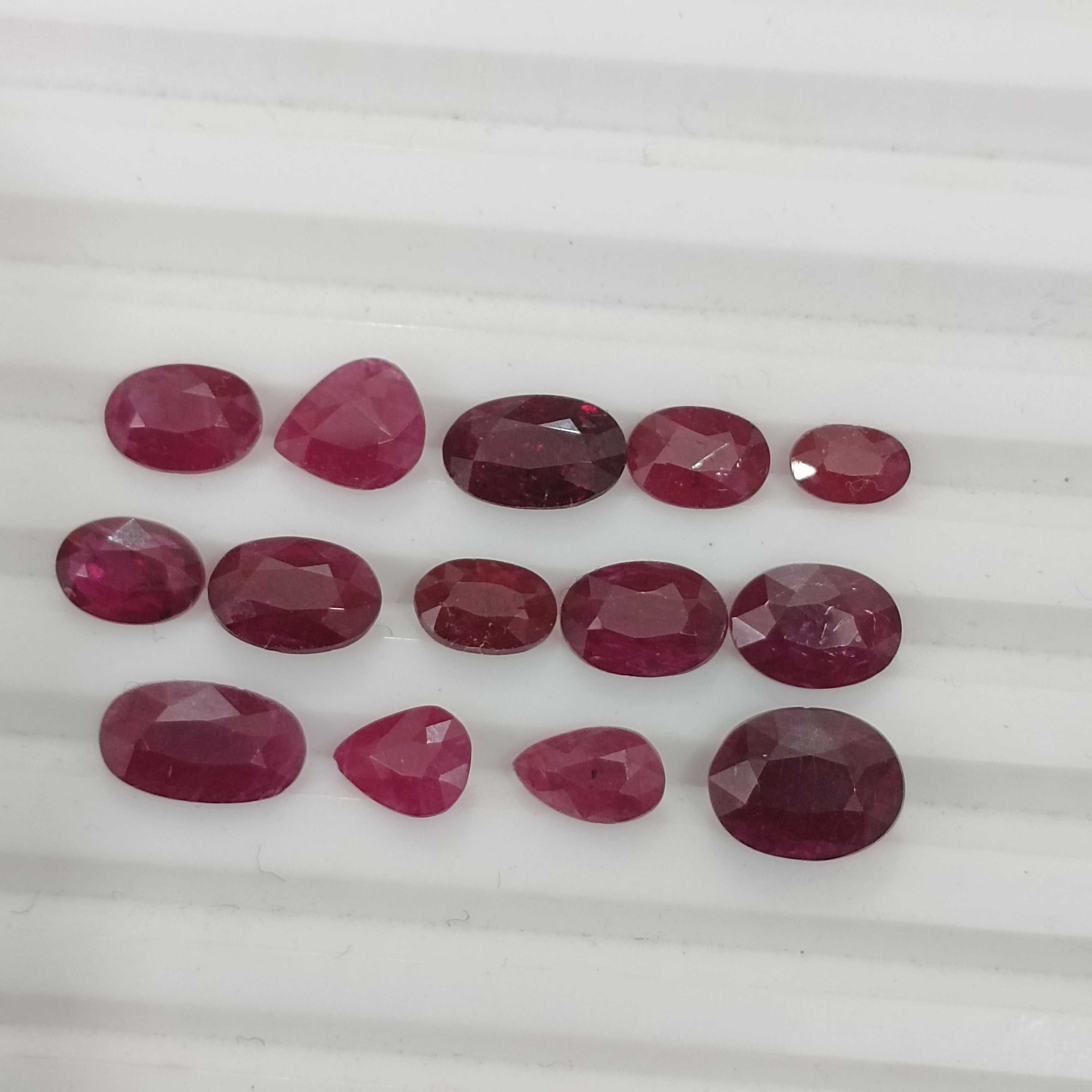 10.7cts natural unheated oval and pear cut ruby gemstone lot 