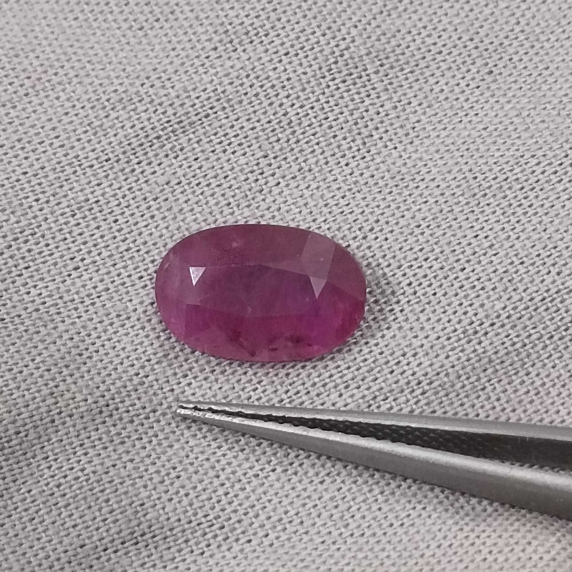 2.38cts GSI certified purplish red oval cut natural unheated loose ruby gemstone 