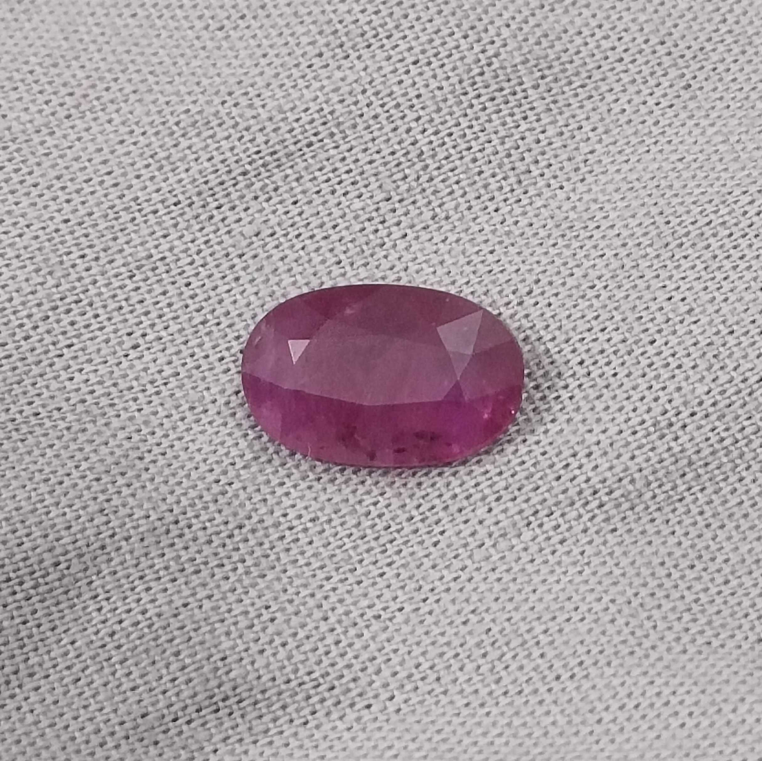 2.38cts GSI certified purplish red oval cut natural unheated loose ruby gemstone 