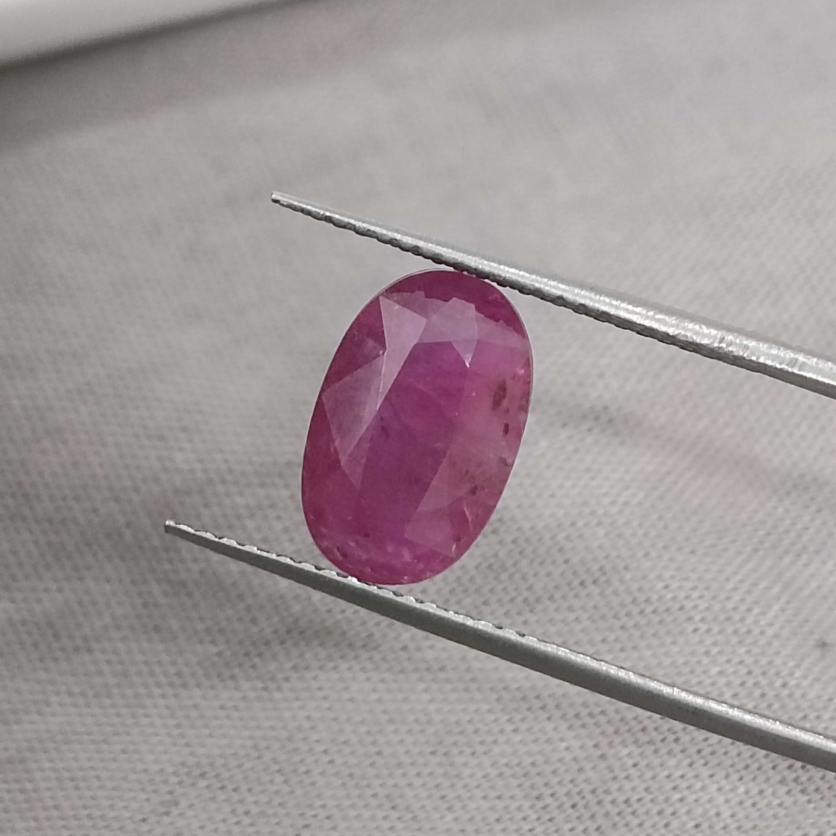 2.38cts GSI certified purplish red oval cut natural unheated loose ruby gemstone 
