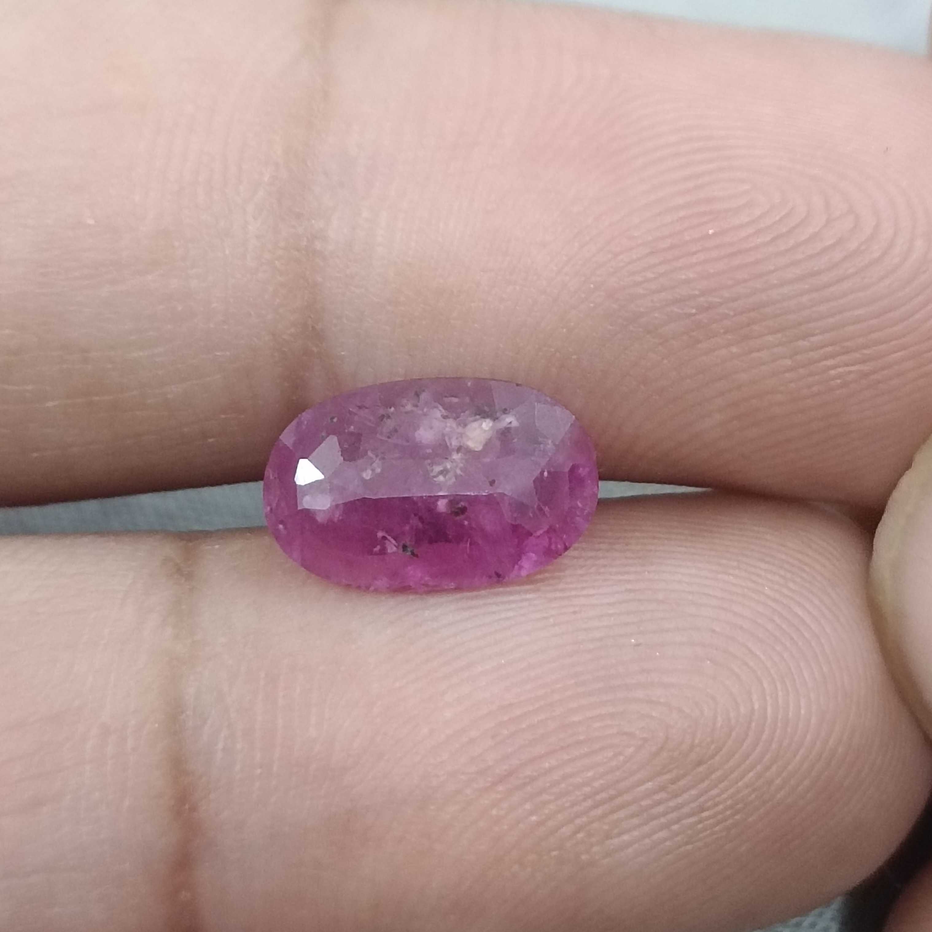 2.38cts GSI certified purplish red oval cut natural unheated loose ruby gemstone 