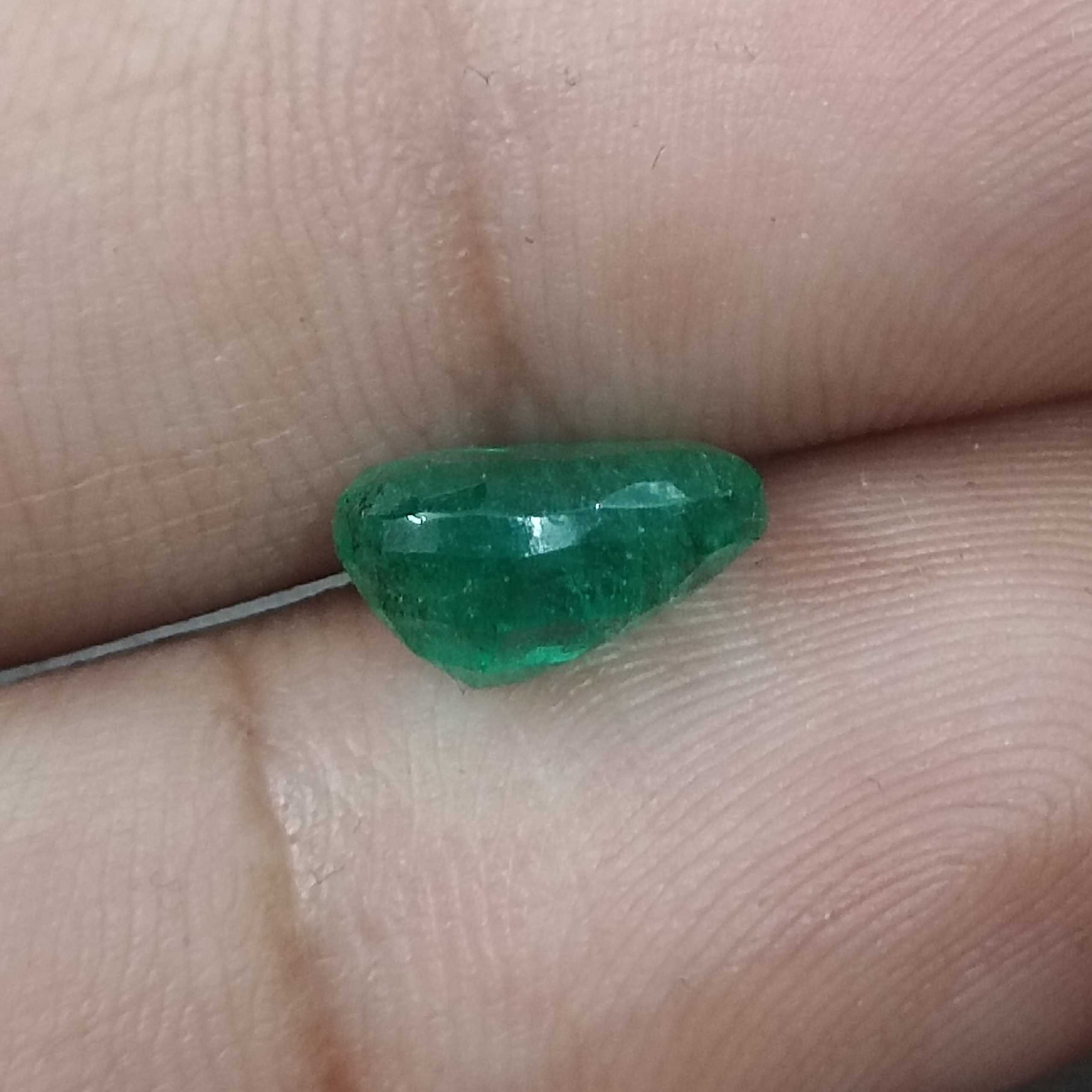 2.39cts USA lab certified deep golden green oval shape emerald 