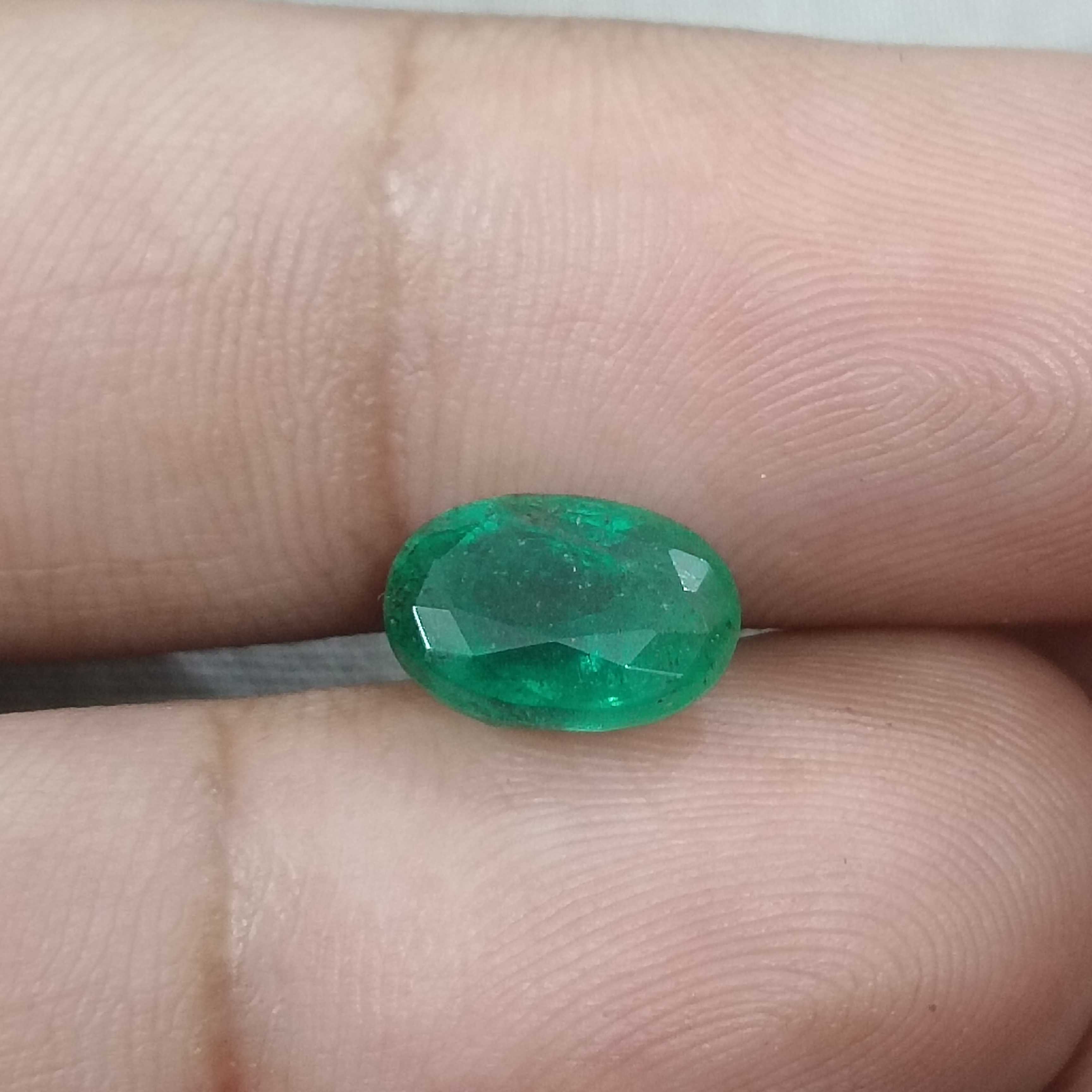 2.39cts USA lab certified deep golden green oval shape emerald 