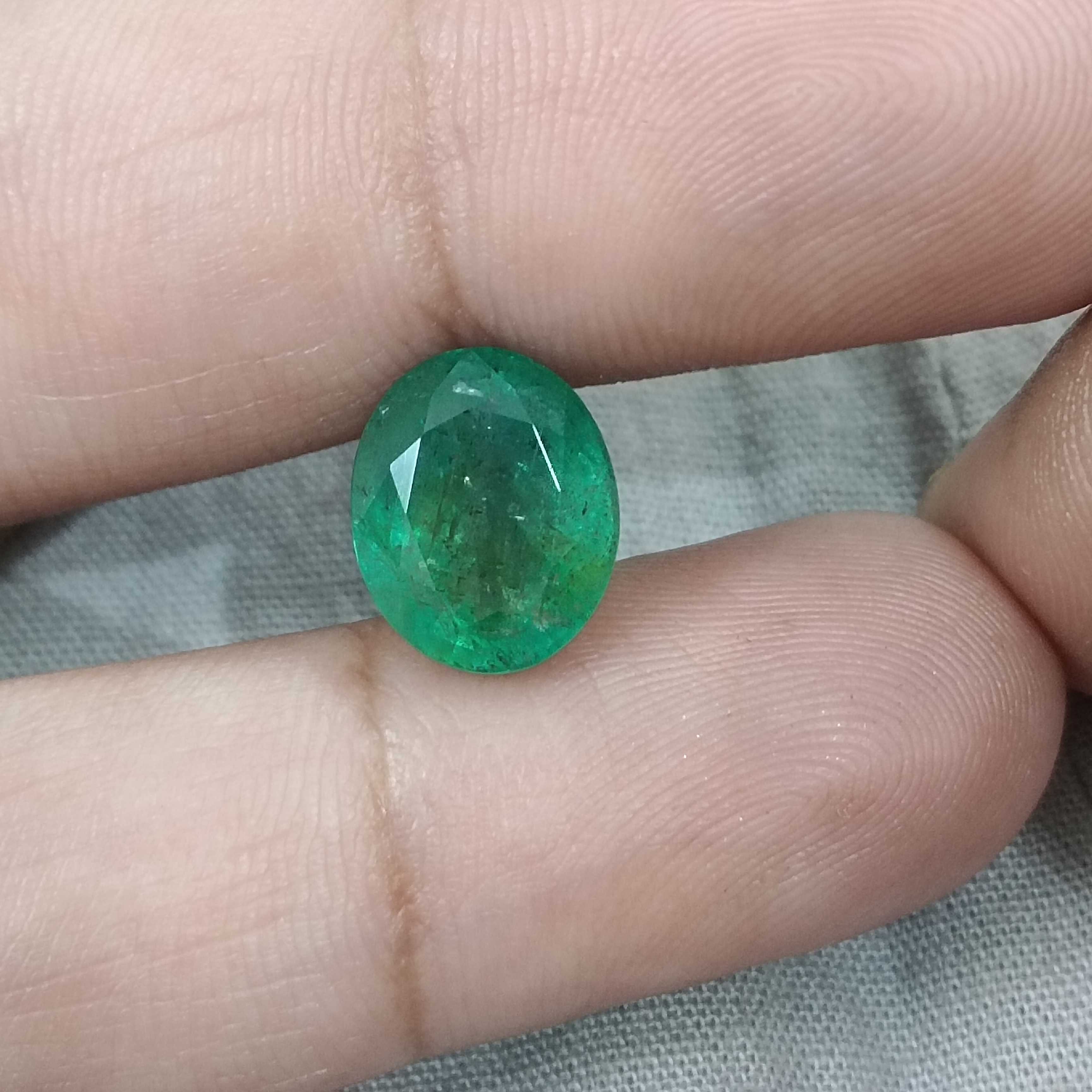 5.30ct GSI certified lively spring green oval cut emerald gem
