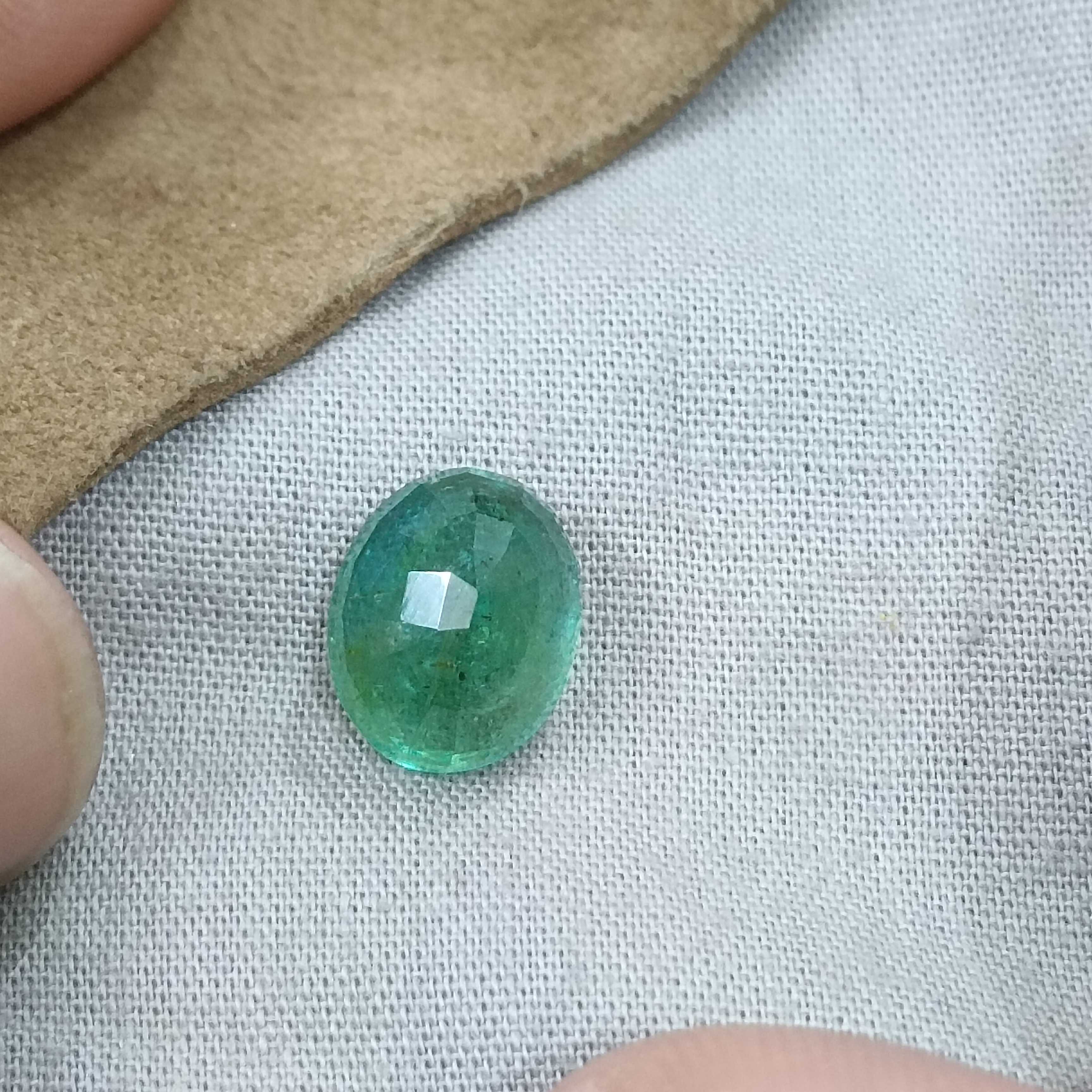 5.30ct GSI certified lively spring green oval cut emerald gem