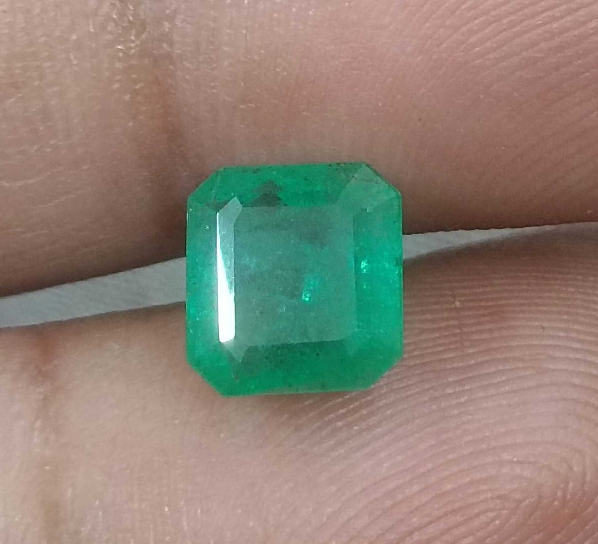 2.24ct GSI Certified Zambian Loose Emerald Minor Oil Gem