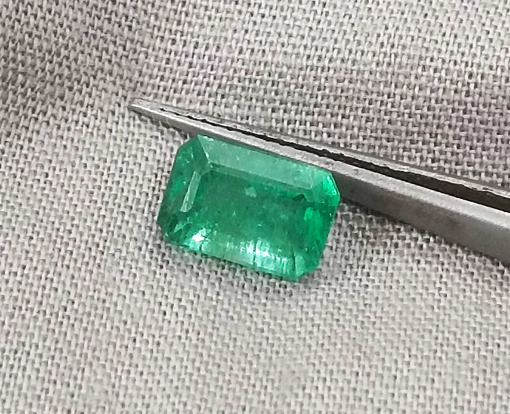 1.81ct GSI Certified Medium Deep Golden Green Emerald Minor Oiled Loose Gemstone 