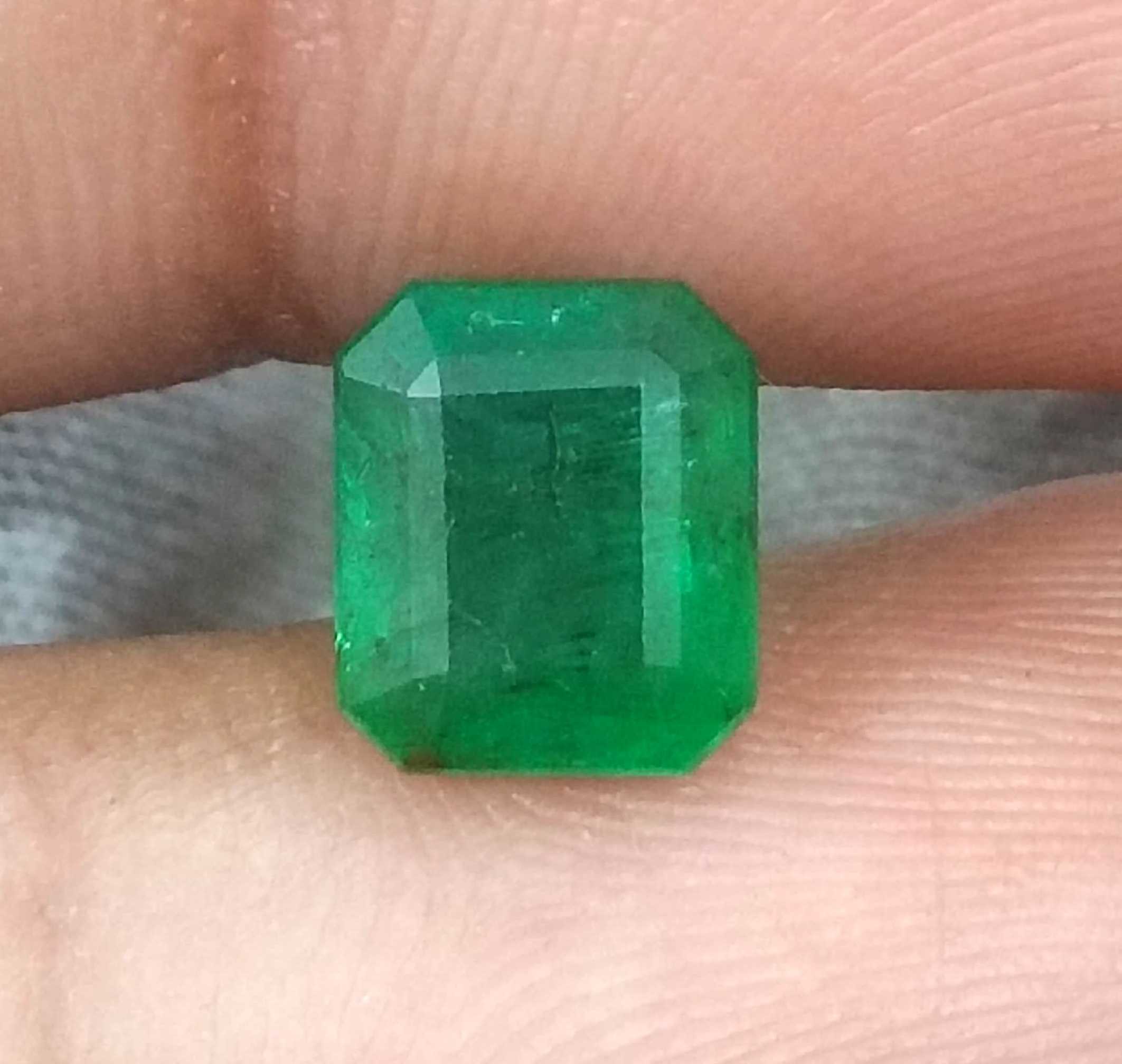 2.09ct Deep Velvet Green Zambian Emerald Minor Oiled Gemstone