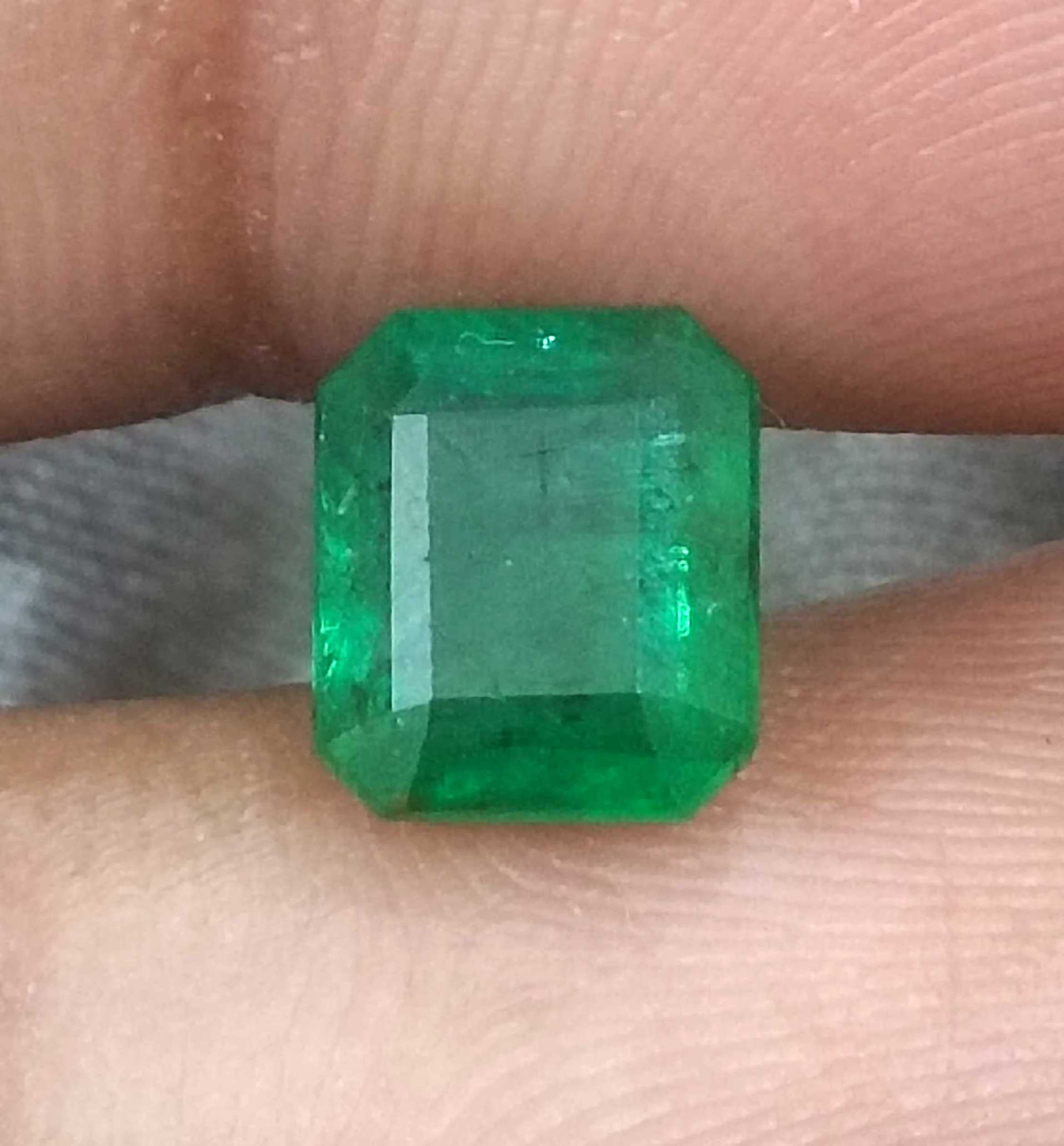 2.09ct Deep Velvet Green Zambian Emerald Minor Oiled Gemstone