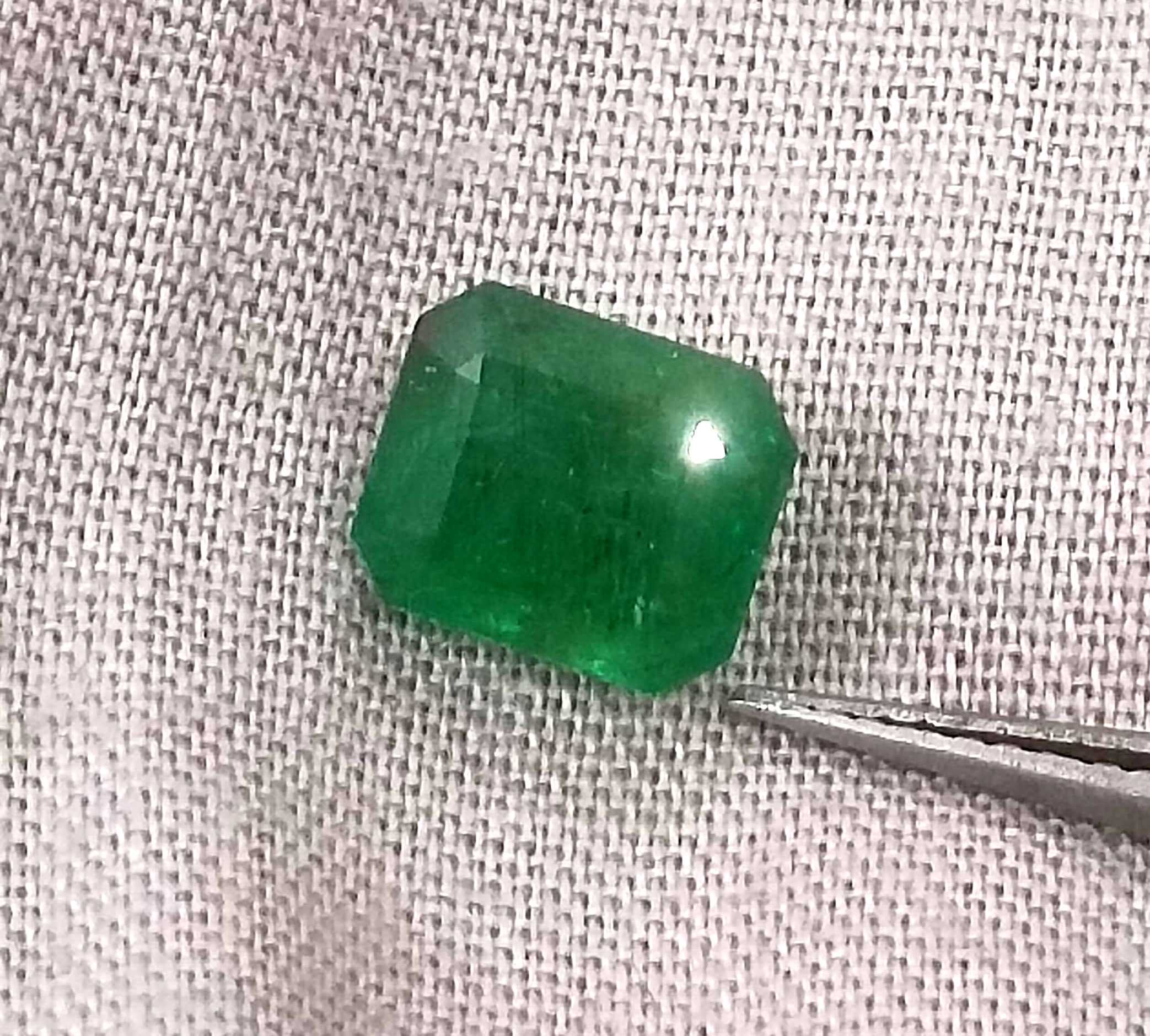 2.09ct Deep Velvet Green Zambian Emerald Minor Oiled Gemstone