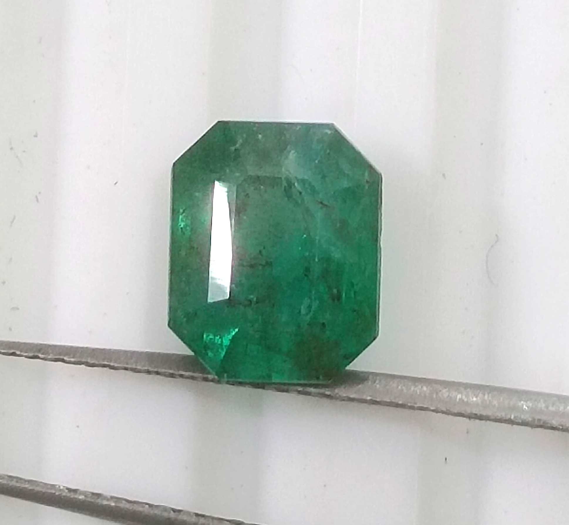 2.36ct GSI Certified Deep Green Emerald Minor Oiled Loose Gemstone 