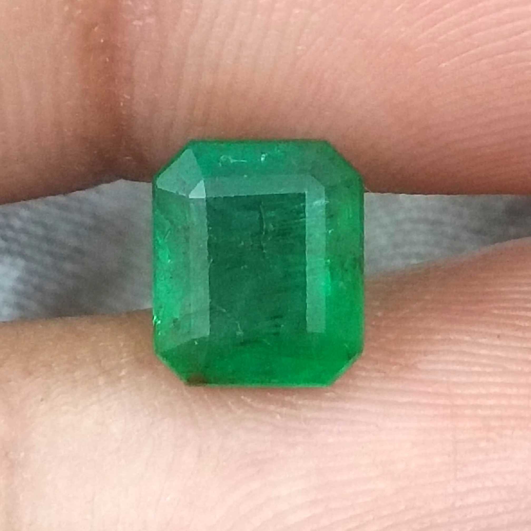 2.09ct Deep Velvet Green Zambian Emerald Minor Oiled Gemstone/
