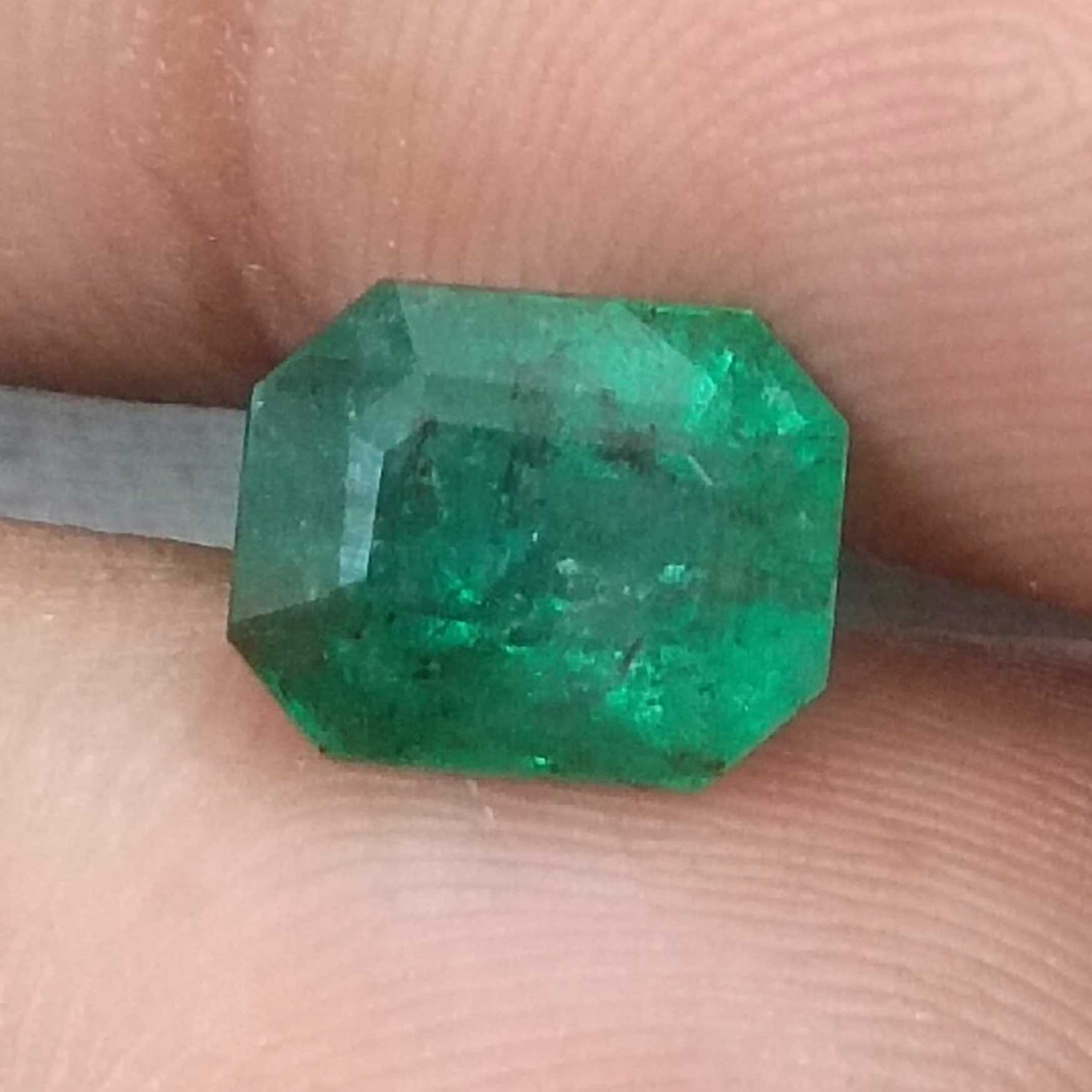 2.36ct GSI Certified Deep Green Emerald Minor Oiled Loose Gemstone /