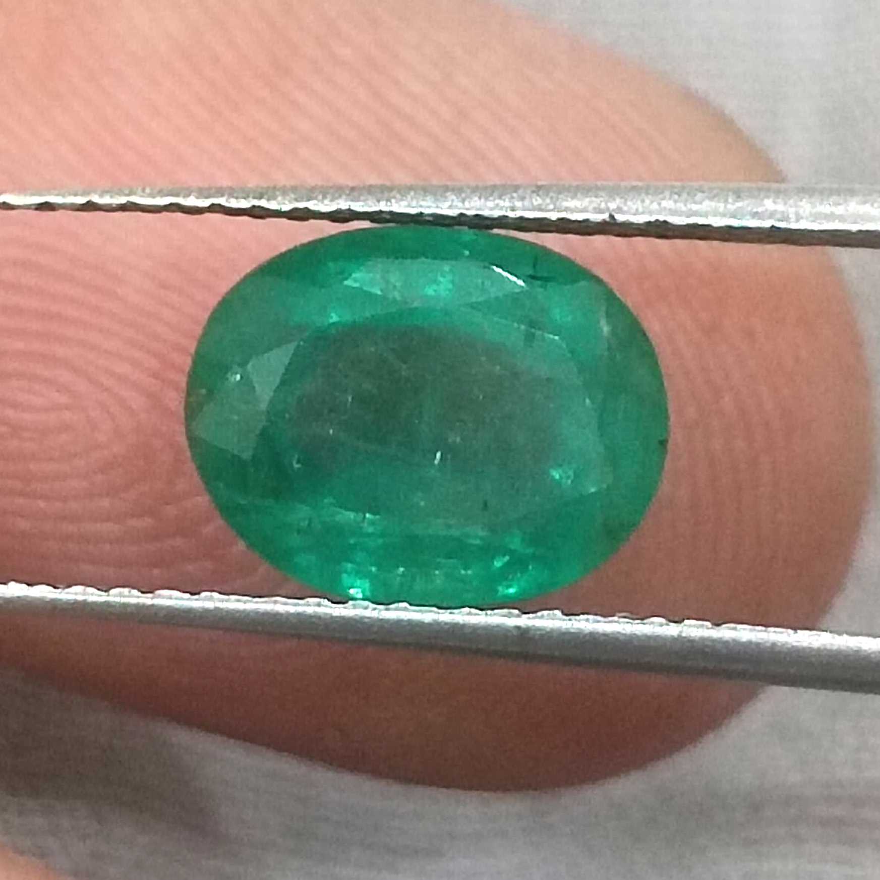 2.64ct GSI Certified Oval Cut Zambian Loose Emerald Earth Mined Gemstone /
