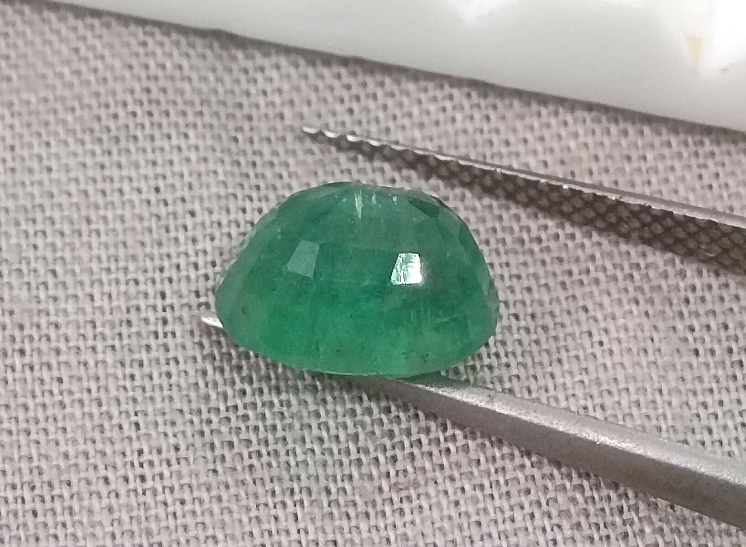 2.64ct GSI Certified Oval Cut Zambian Loose Emerald Earth Mined Gemstone 