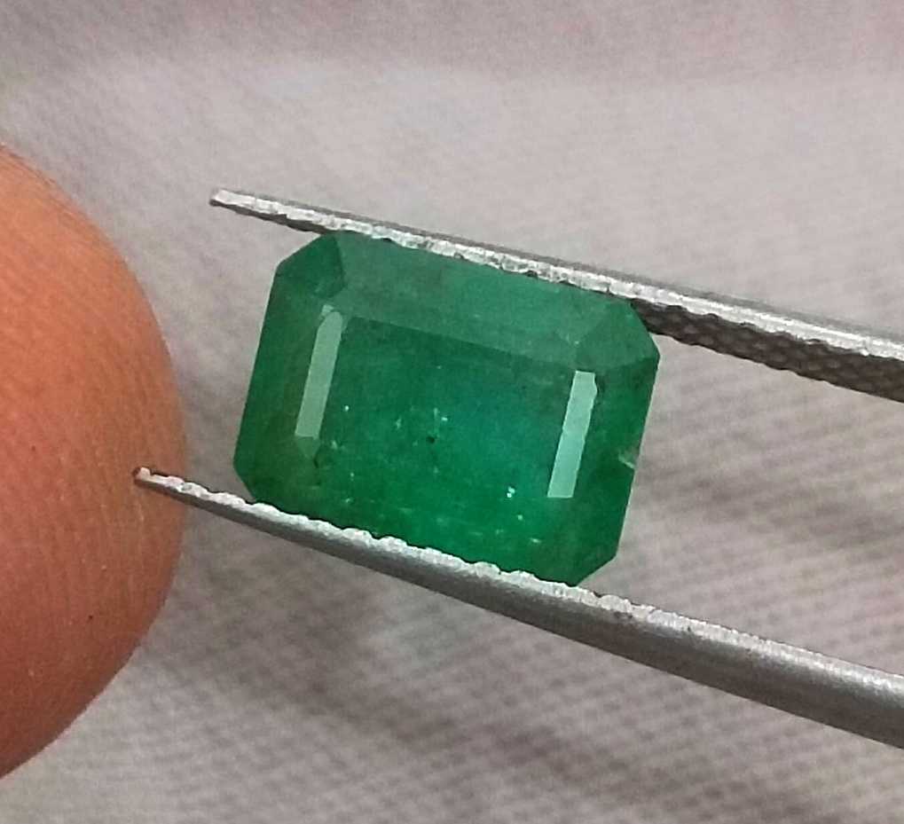 3.63ct 2pcs emerald cut deep green emerald pair loose zambian gemstone