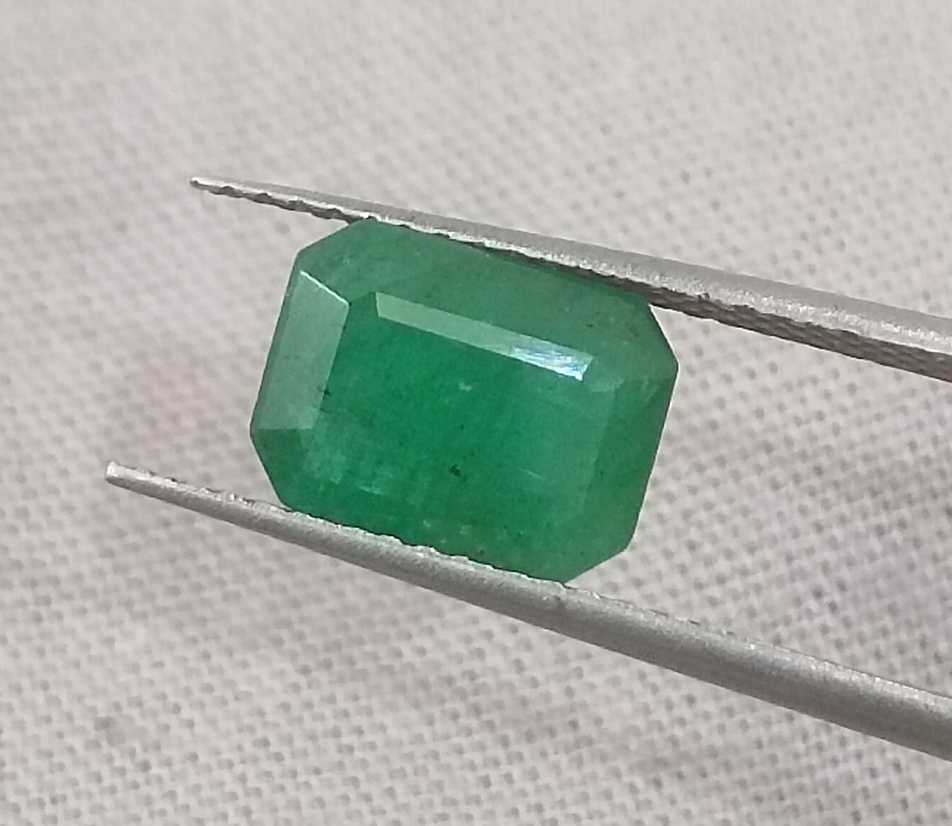 3.63ct 2pcs emerald cut deep green emerald pair loose zambian gemstone