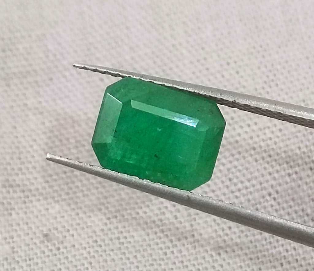 3.63ct 2pcs emerald cut deep green emerald pair loose zambian gemstone