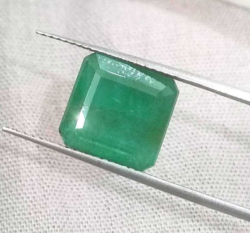 5.30ct Deep Green Emerald Cut Natural Zambian Emerald 