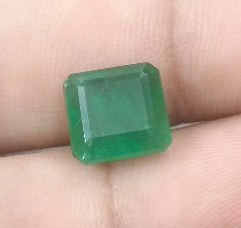 5.30ct Deep Green Emerald Cut Natural Zambian Emerald 
