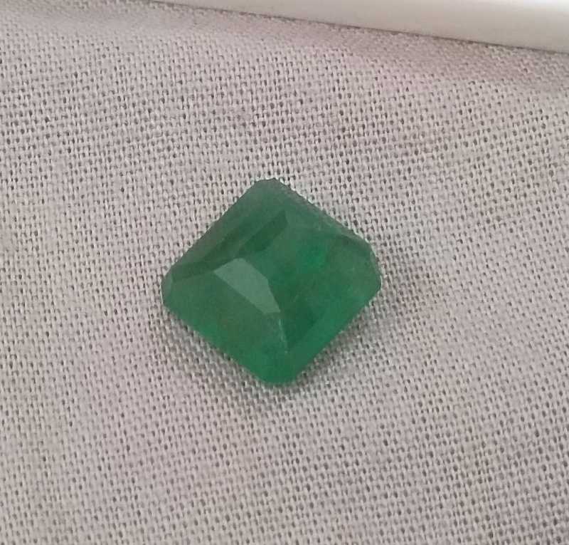 5.30ct Deep Green Emerald Cut Natural Zambian Emerald 
