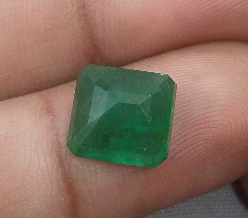 5.30ct Deep Green Emerald Cut Natural Zambian Emerald 