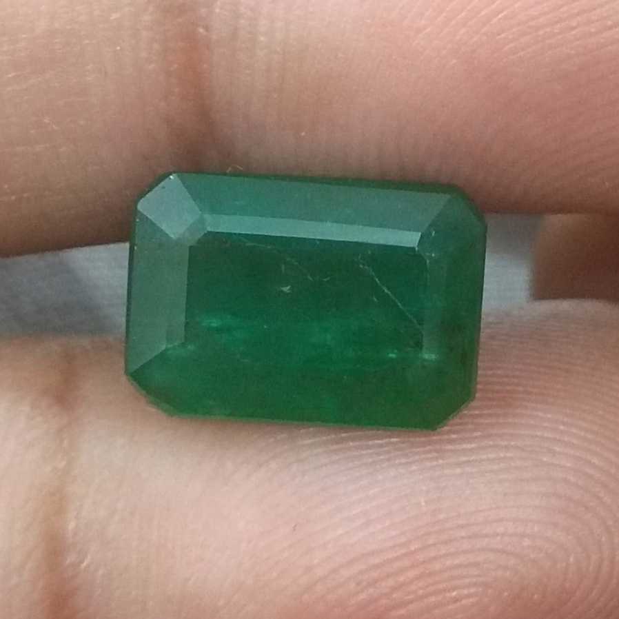 5.29ct Deep Green Zambian Emerald Moderately Clarity Enhanced Gemstone/