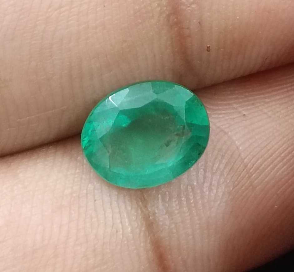 2.47ct GSI USA Certified Medium Pure Green Oval Cut Zambian Emerald 