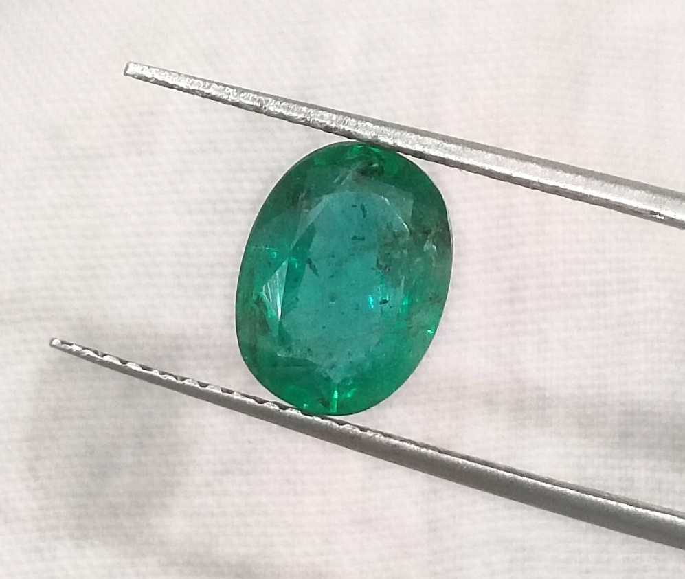 1.76ct GSI USA Certified Deep Green Oval Cut Zambian Emerald 