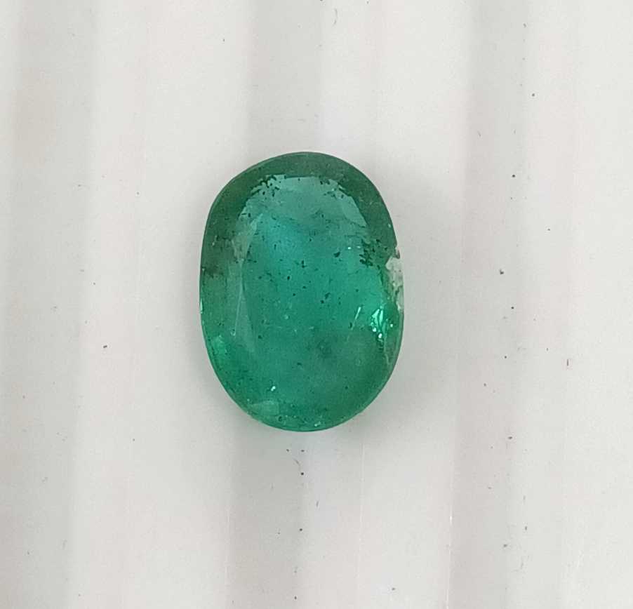 1.87ct GSI Certified Medium Deep Green Oval Cut Zambian Emerald 