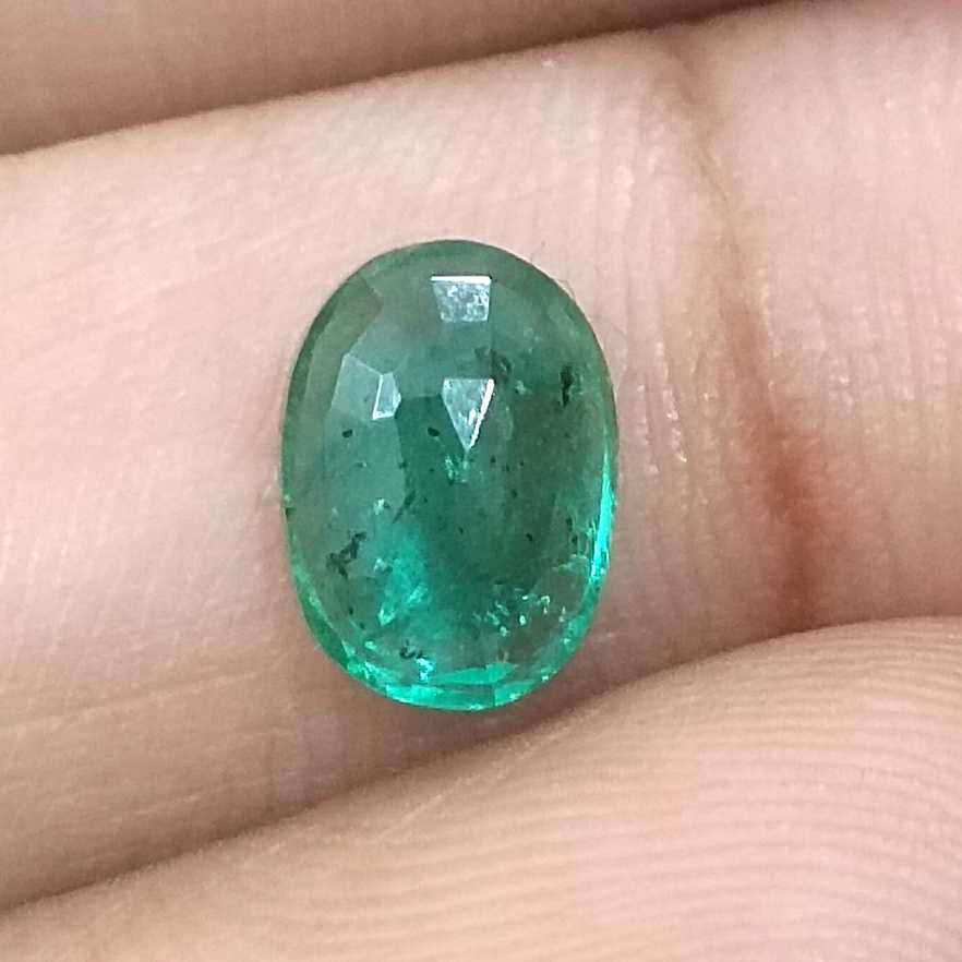 1.87ct GSI Certified Medium Deep Green Oval Cut Zambian Emerald 