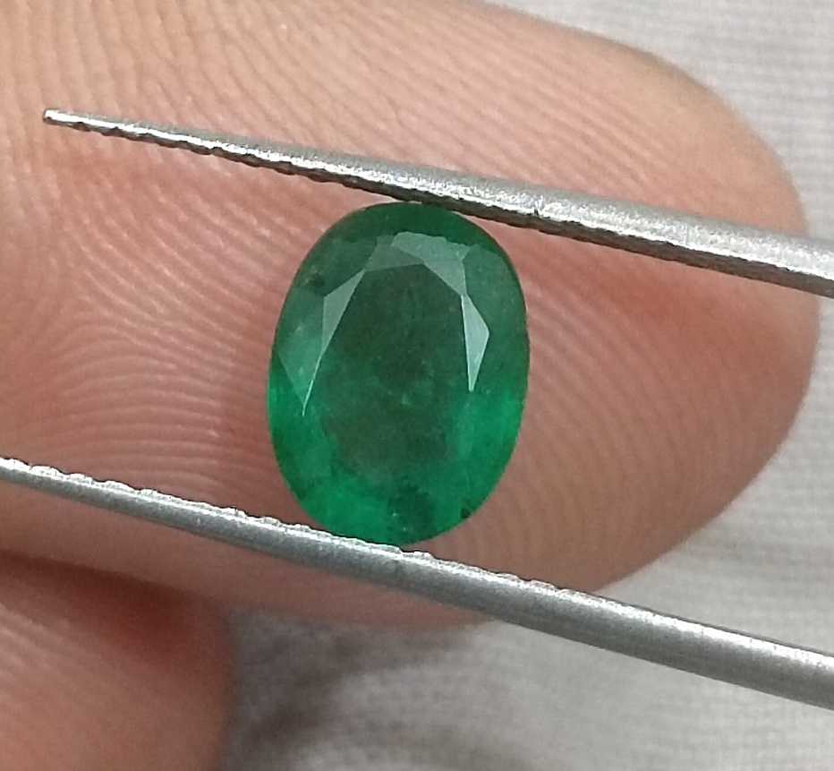 1.33ct GSI USA Certified Deep Green Oval Cut Zambian Emerald 